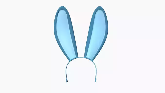 Furry Ears Tiara C03 Blue - Headband Character Design Low-poly 3D model