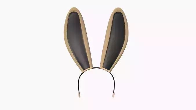 Furry Ears Tiara C04 Beige - Headband Character Design Low-poly 3D model