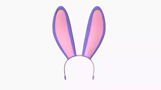 Furry Ears Tiara C08 Purple - Headband Character Design Low-poly 3D model
