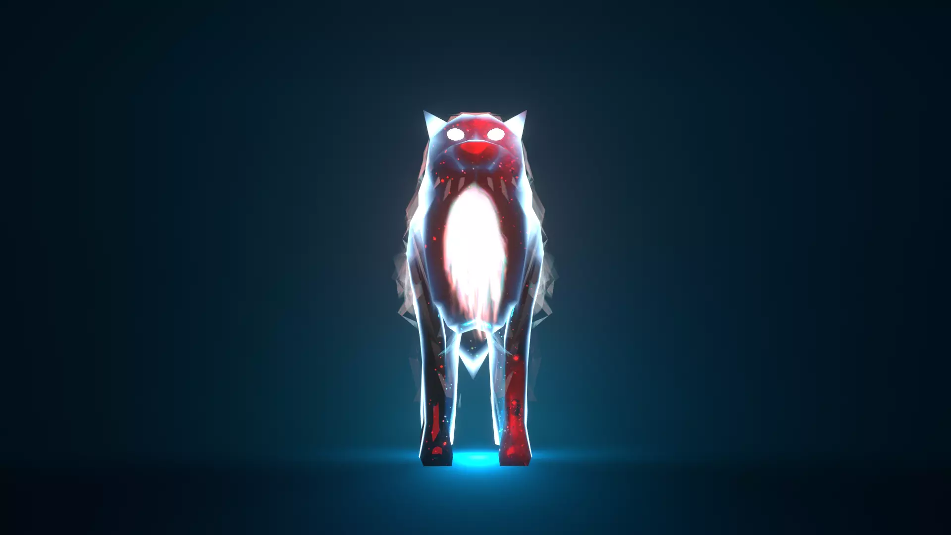 Universal Wolf - Real-time Material Reaction Low-poly 3D model