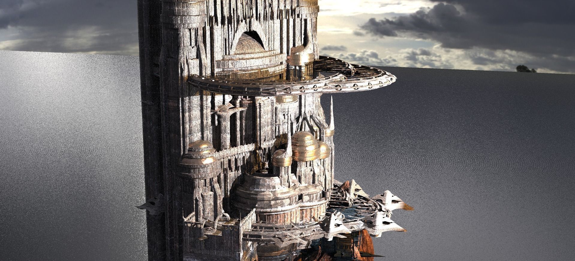 Ringed Tower Island Cliffs  3D model_1