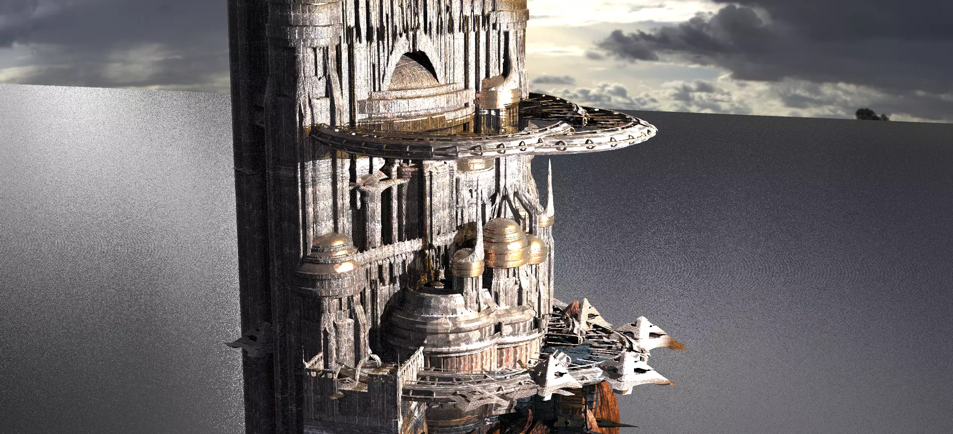 Ringed Tower Island Cliffs  3D model_0