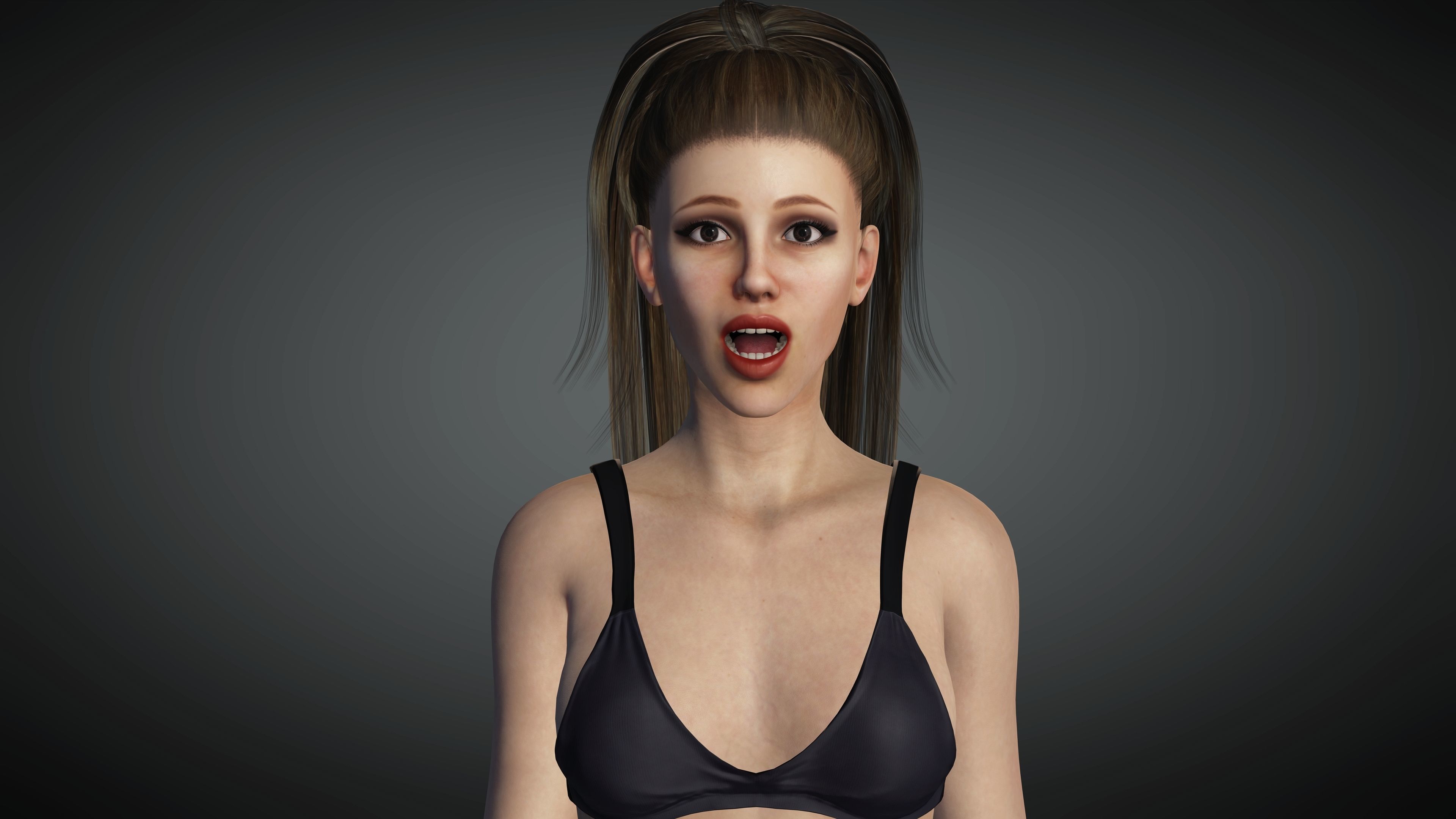 Pretty Realistic Female AAA Model Low-poly 3D model_4