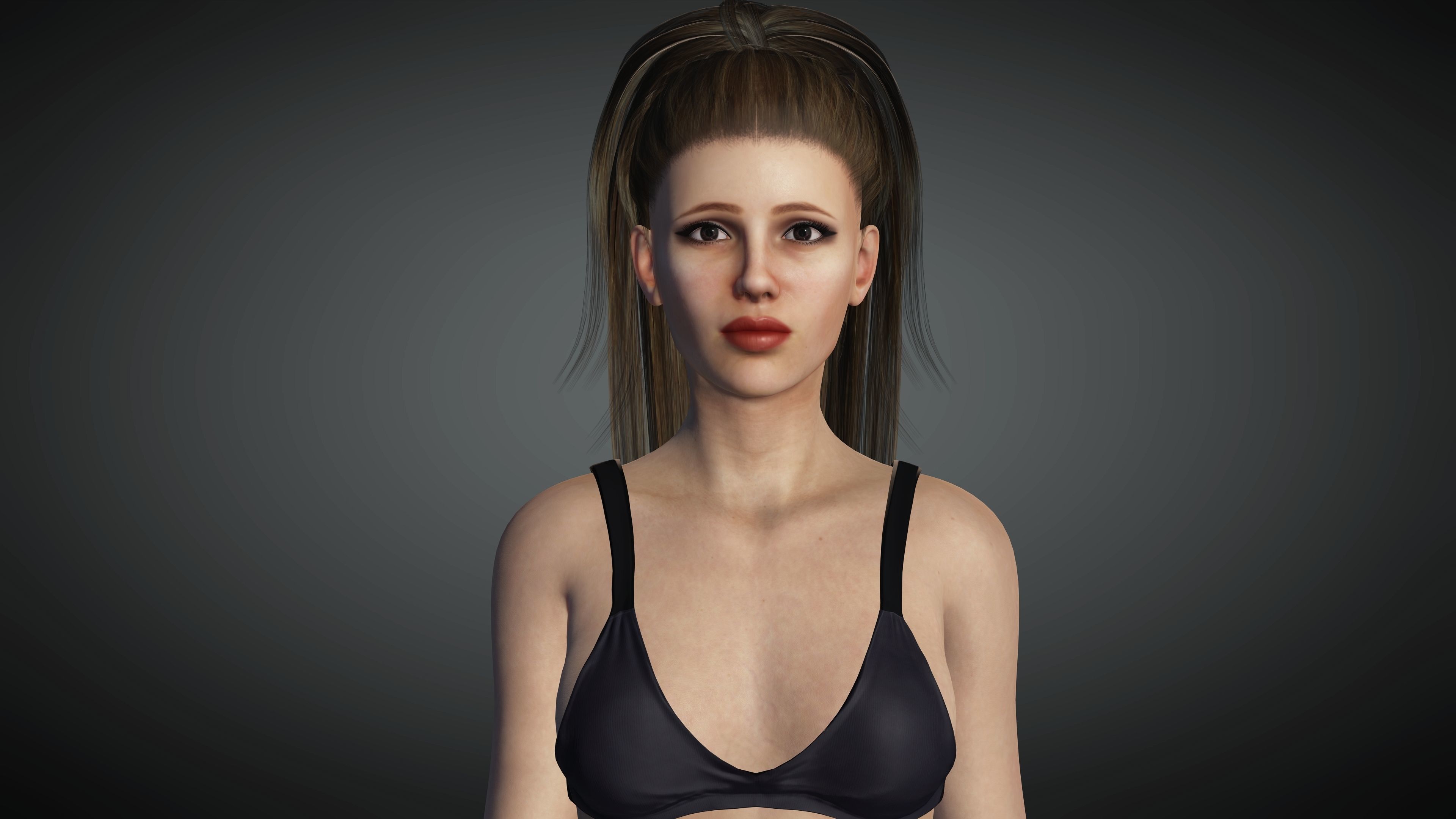 Pretty Realistic Female AAA Model Low-poly 3D model_5