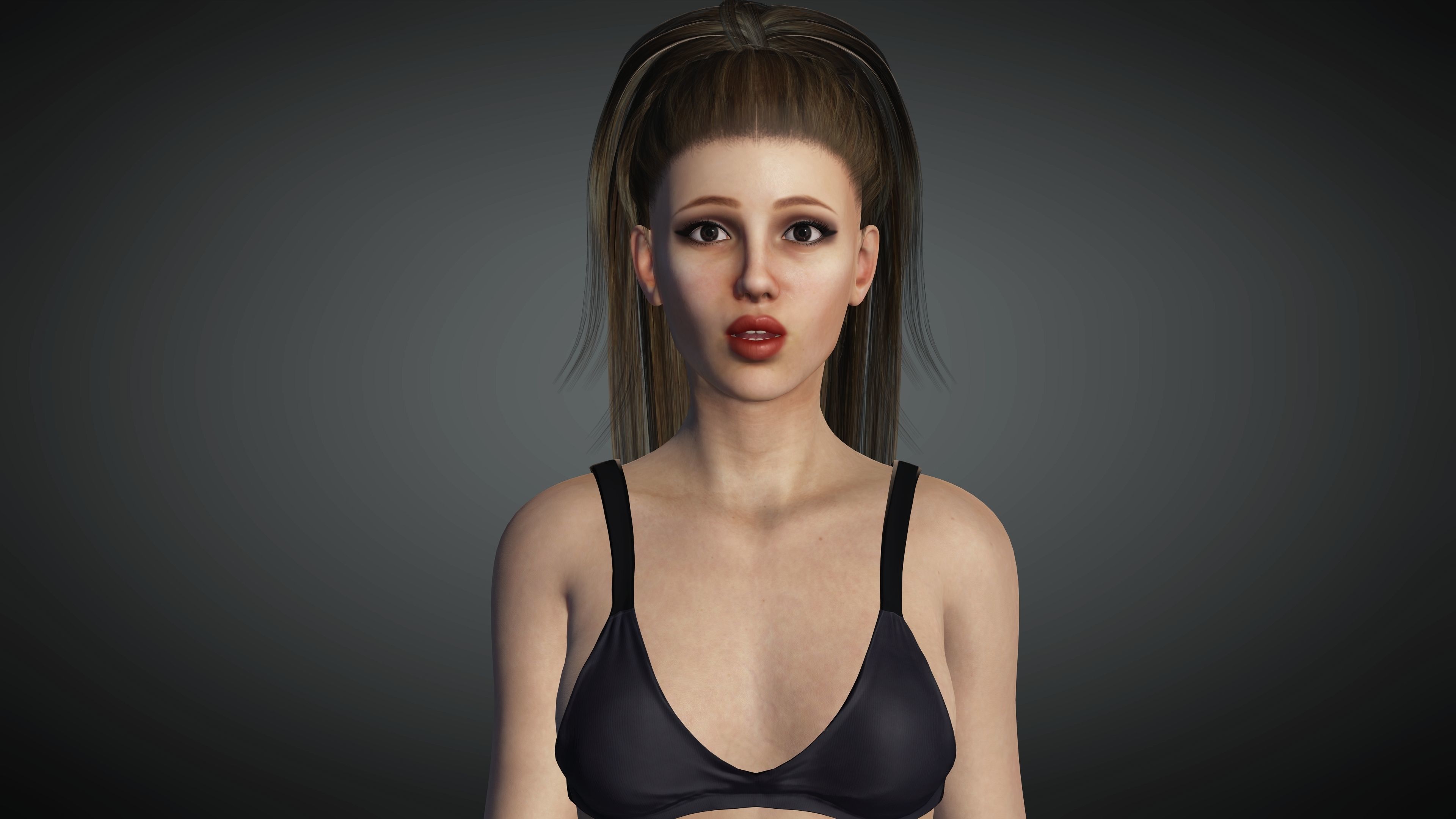 Pretty Realistic Female AAA Model Low-poly 3D model_7
