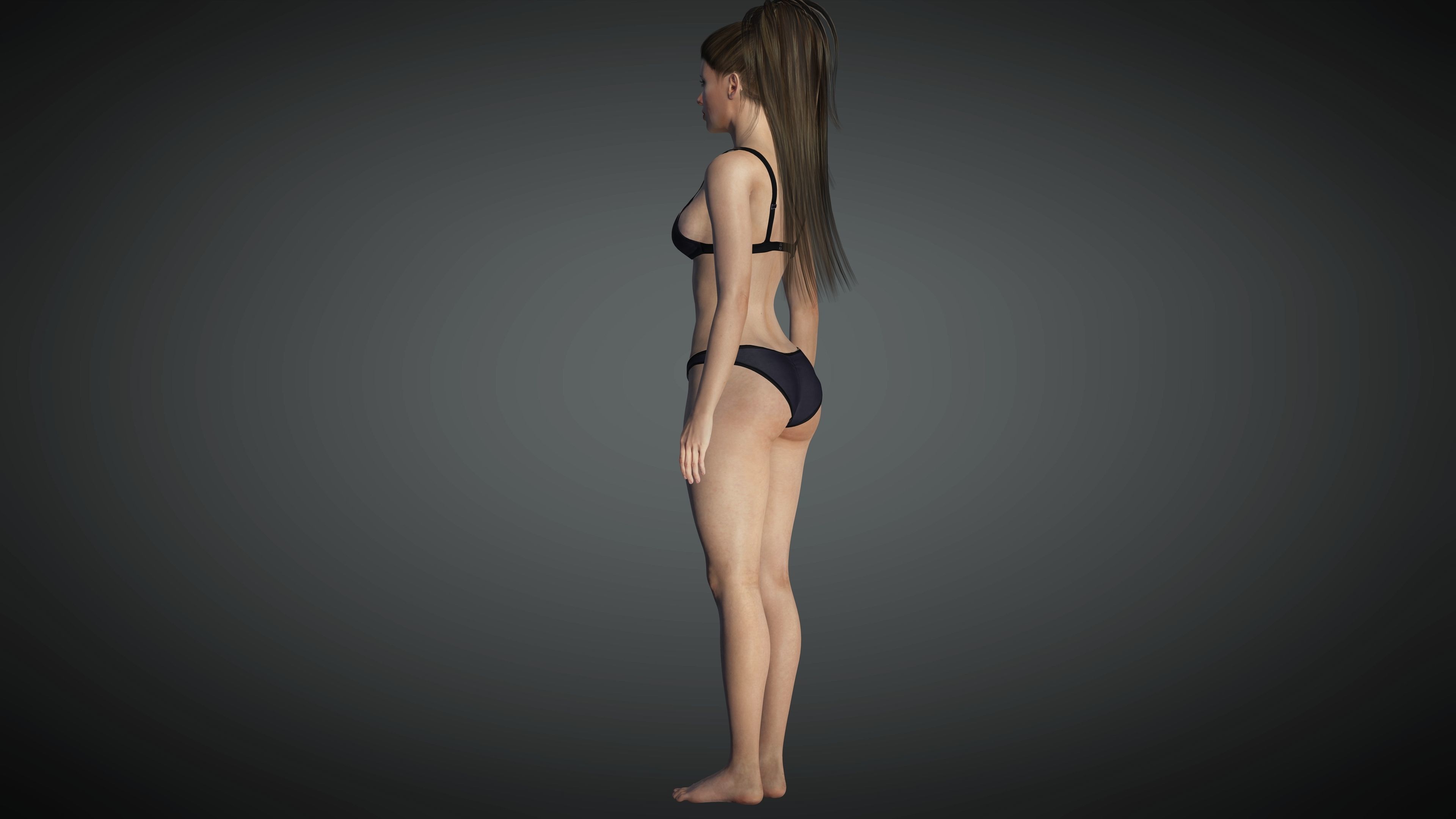 Pretty Realistic Female AAA Model Low-poly 3D model_8