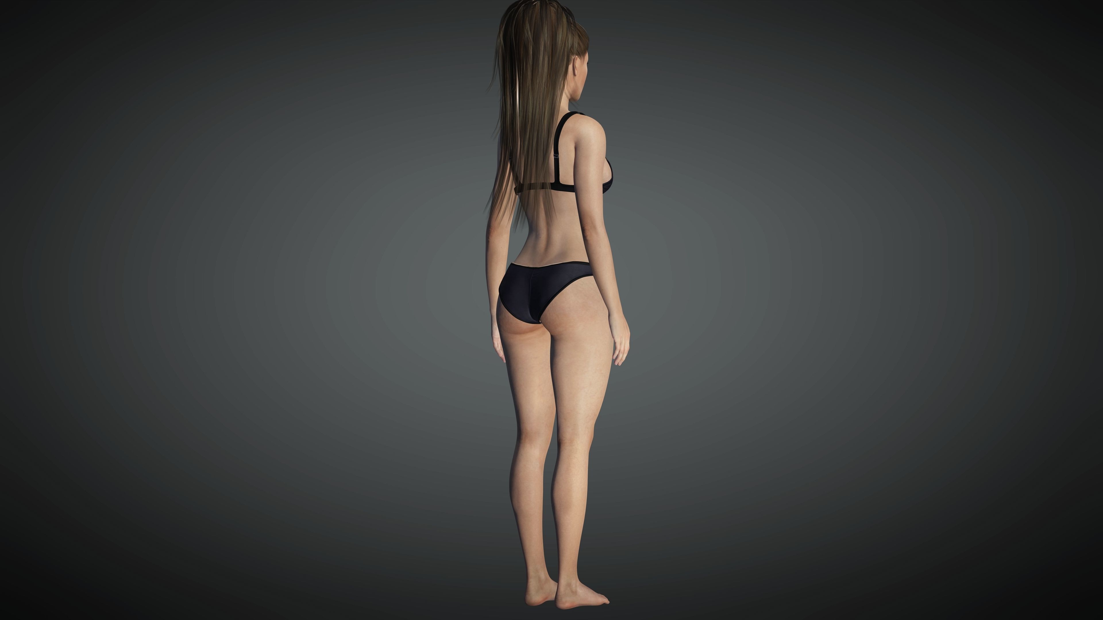 Pretty Realistic Female AAA Model Low-poly 3D model_9