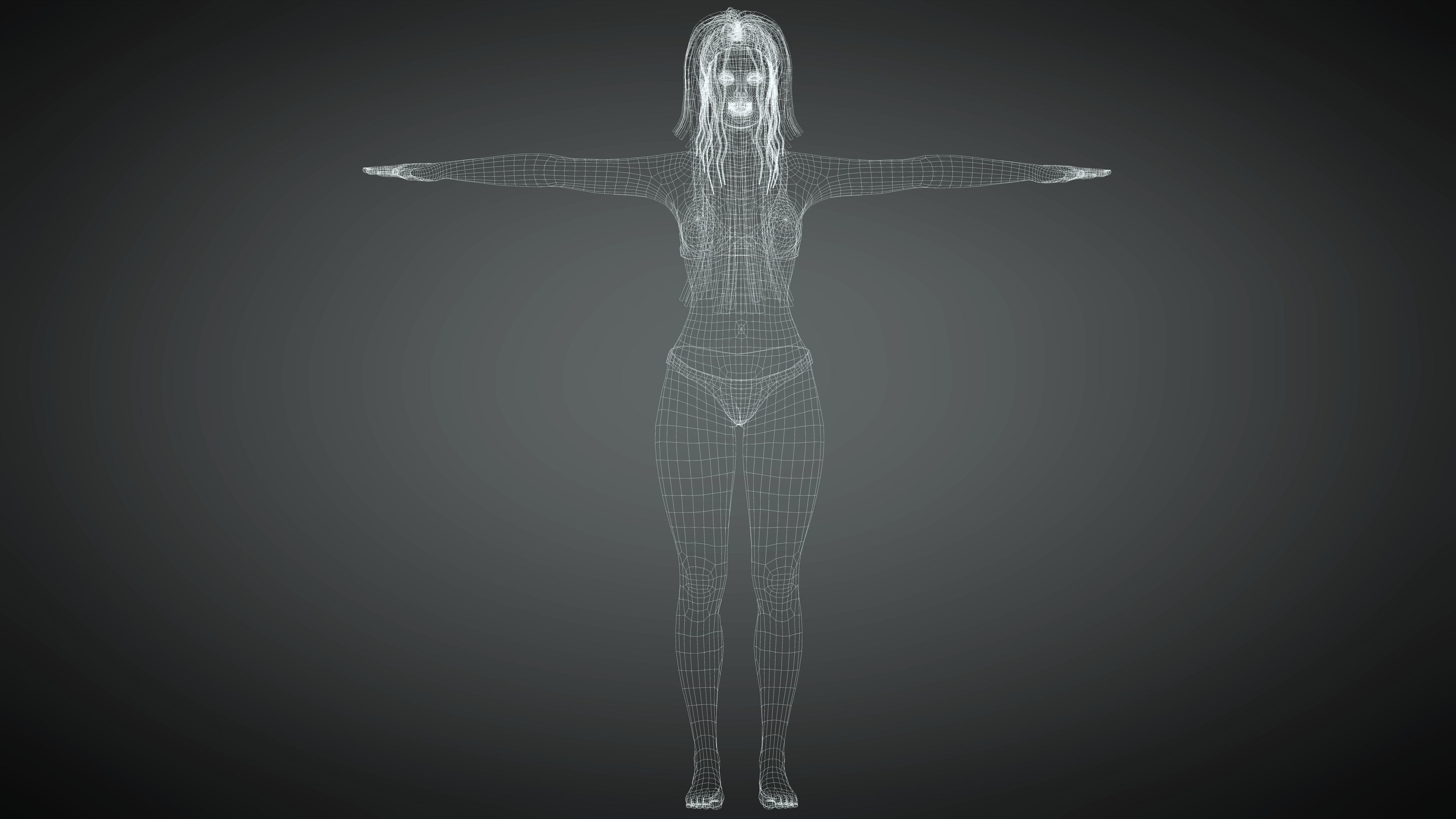 Pretty Realistic Female AAA Model Low-poly 3D model_13