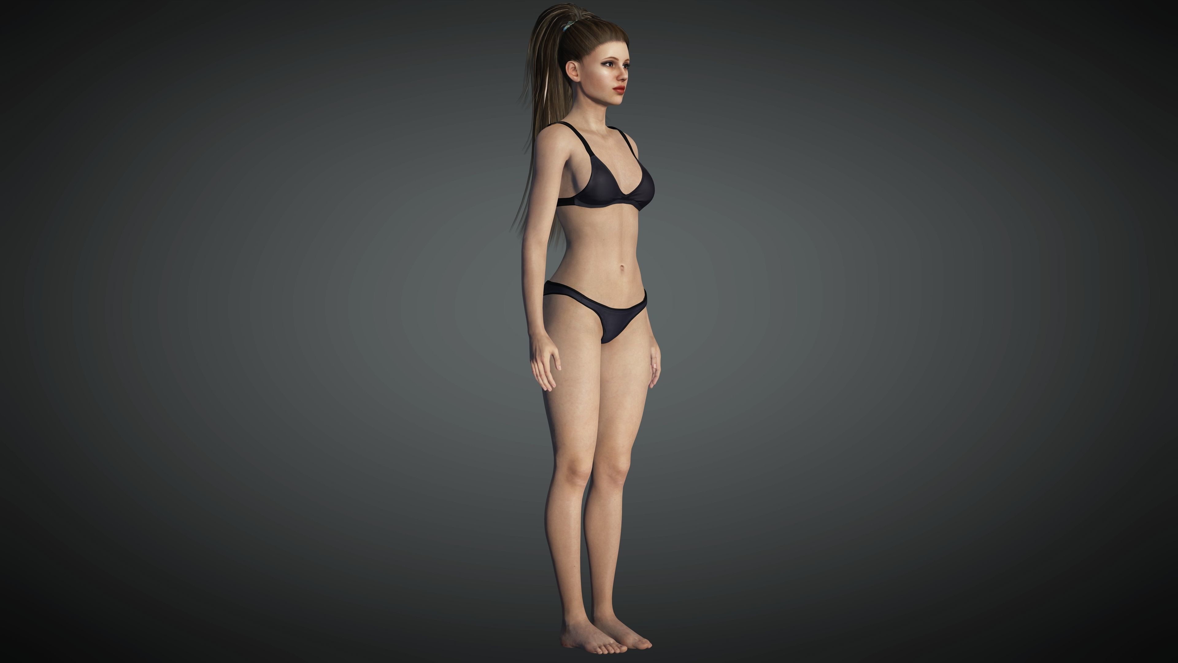 Pretty Realistic Female AAA Model Low-poly 3D model_1