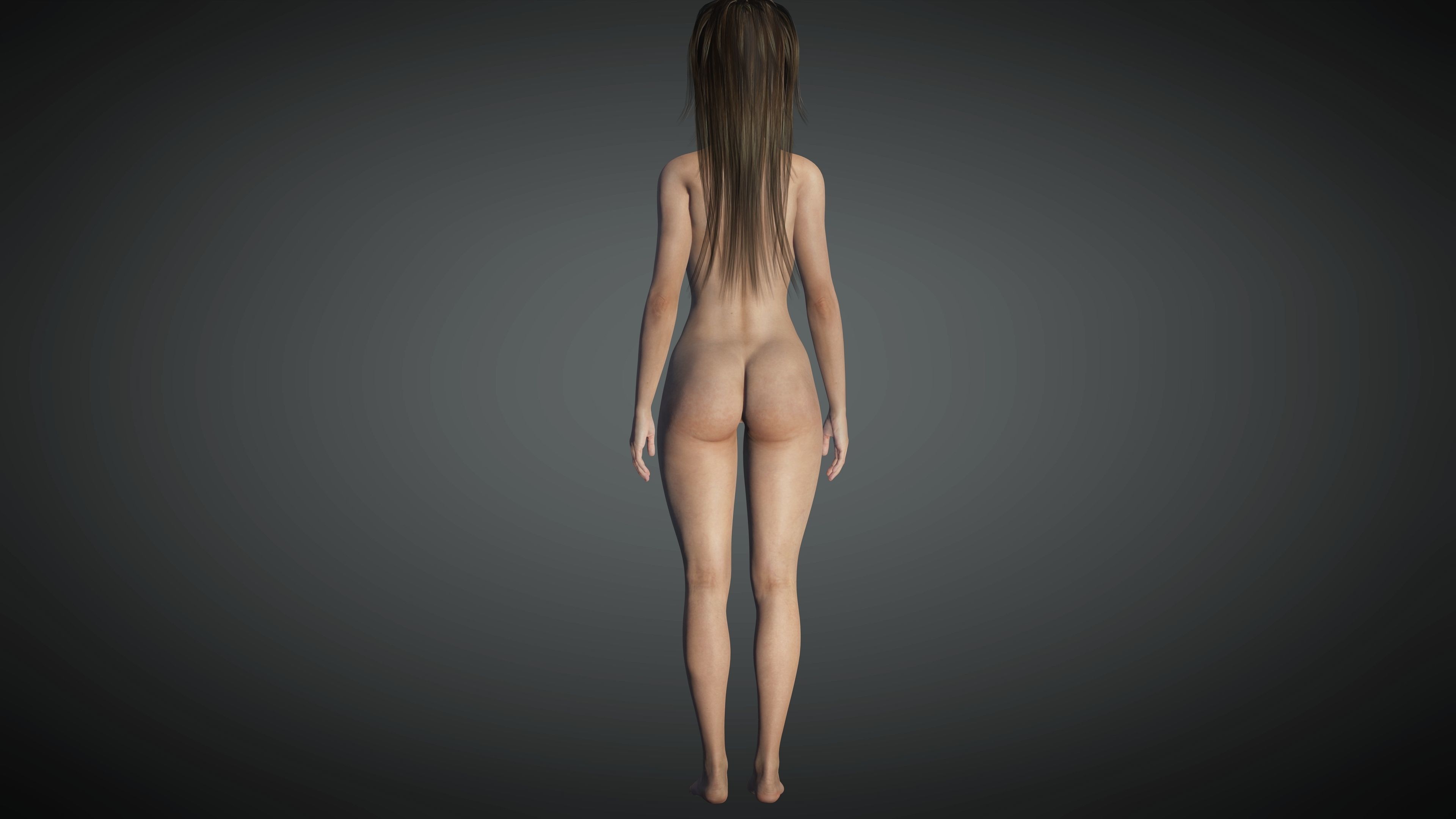 Pretty Realistic Female AAA Model Low-poly 3D model_12