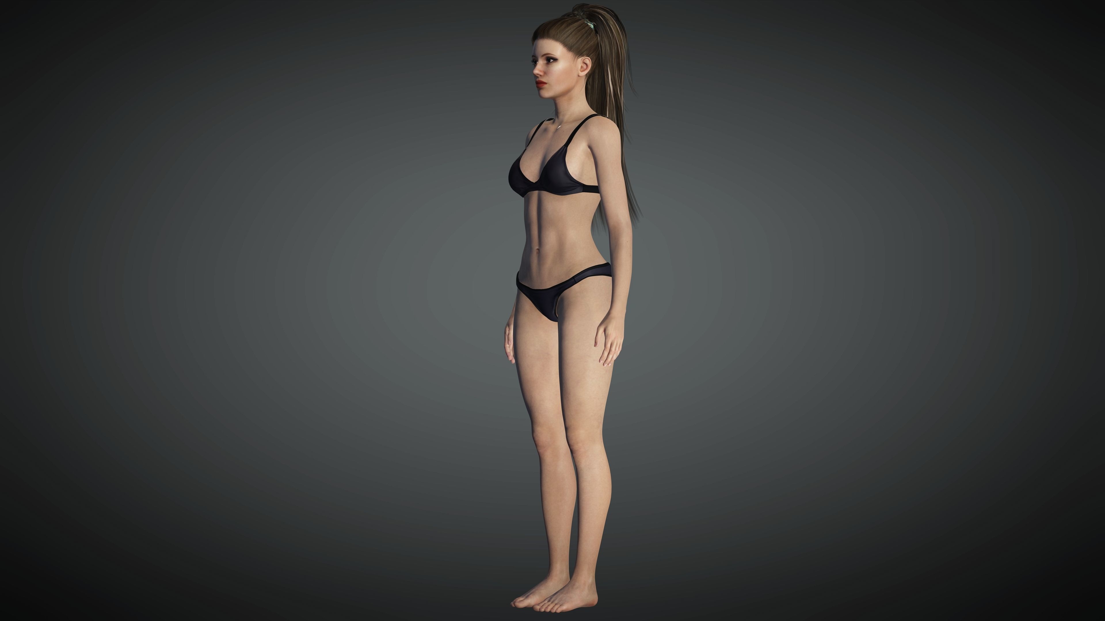 Pretty Realistic Female AAA Model Low-poly 3D model_2
