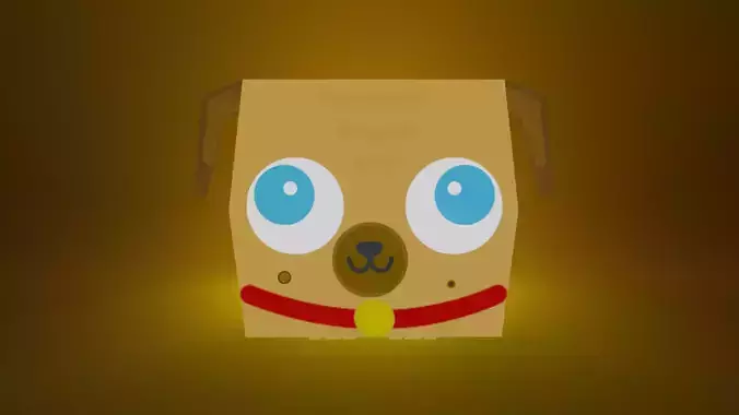 Cutest Golden Pug Low-Poly 3D Model Low-poly 3D model