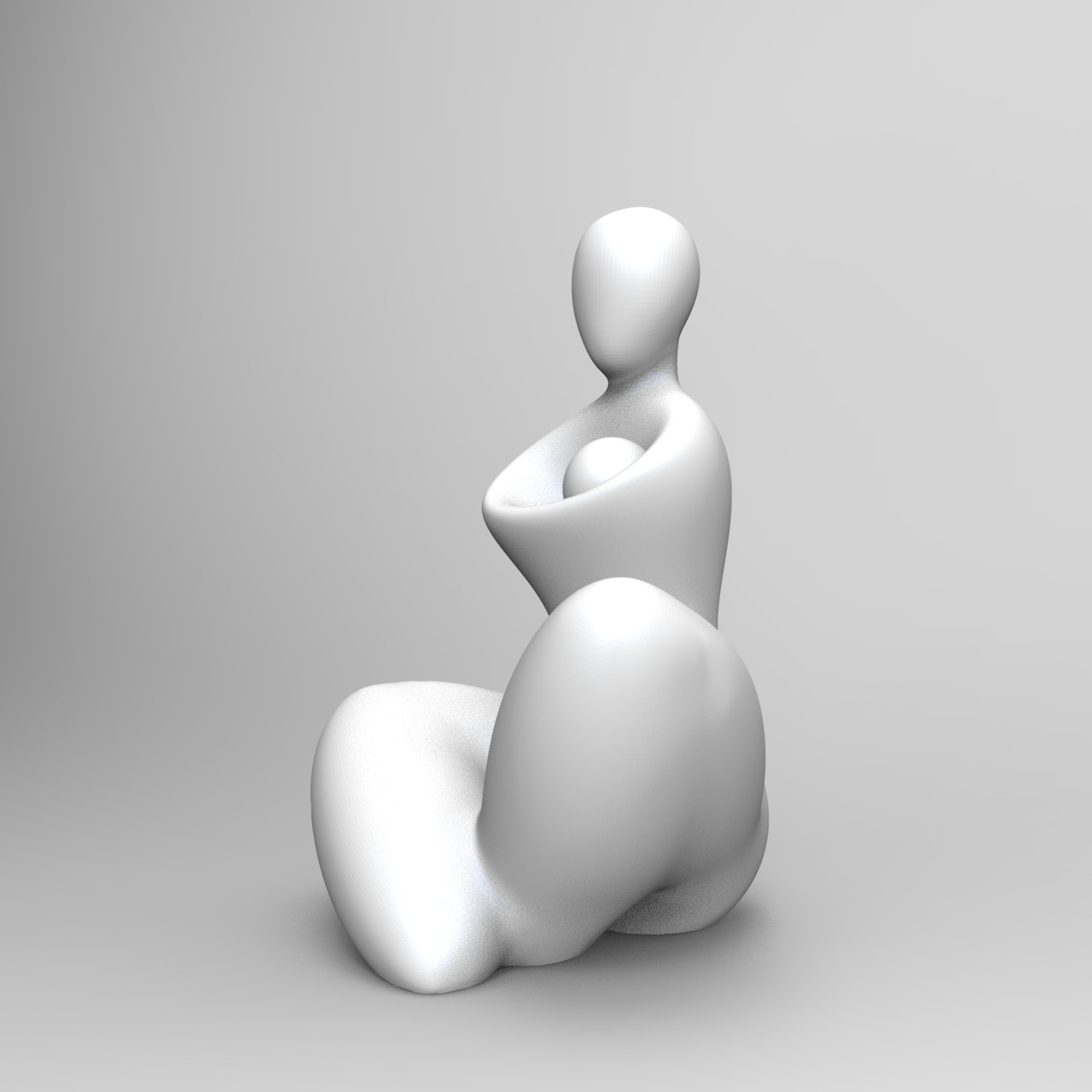 Embrace of Motherhood - 3D Sculpture Design 3D print model_1