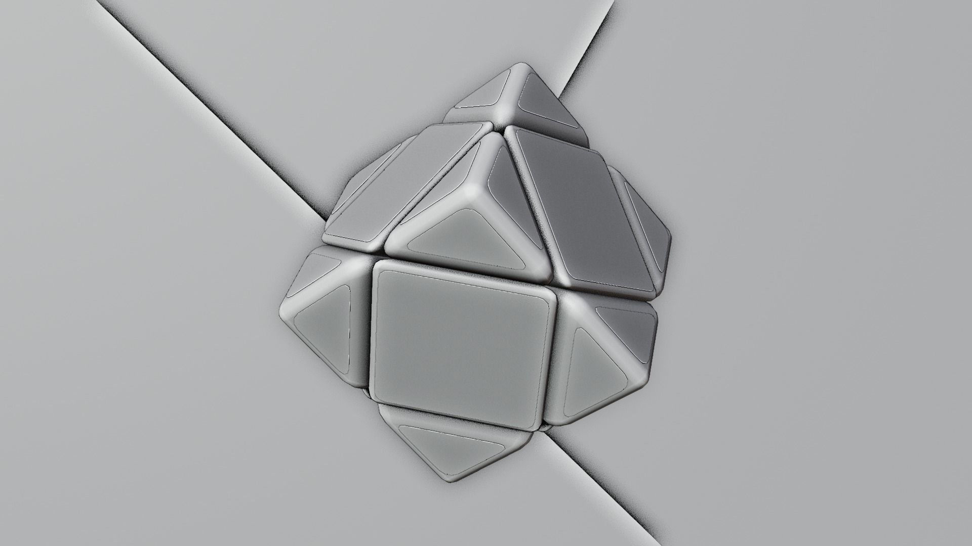Stylized Skewb Puzzle - Low Poly Rotating Cube 3D Model Low-poly 3D model_5