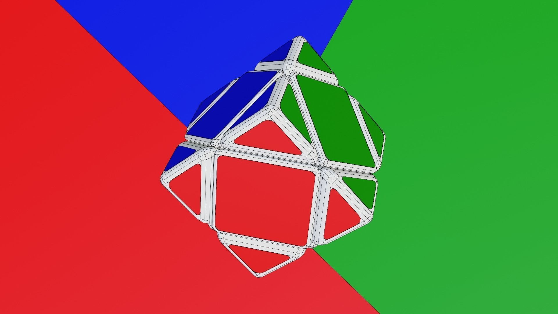 Stylized Skewb Puzzle - Low Poly Rotating Cube 3D Model Low-poly 3D model_8