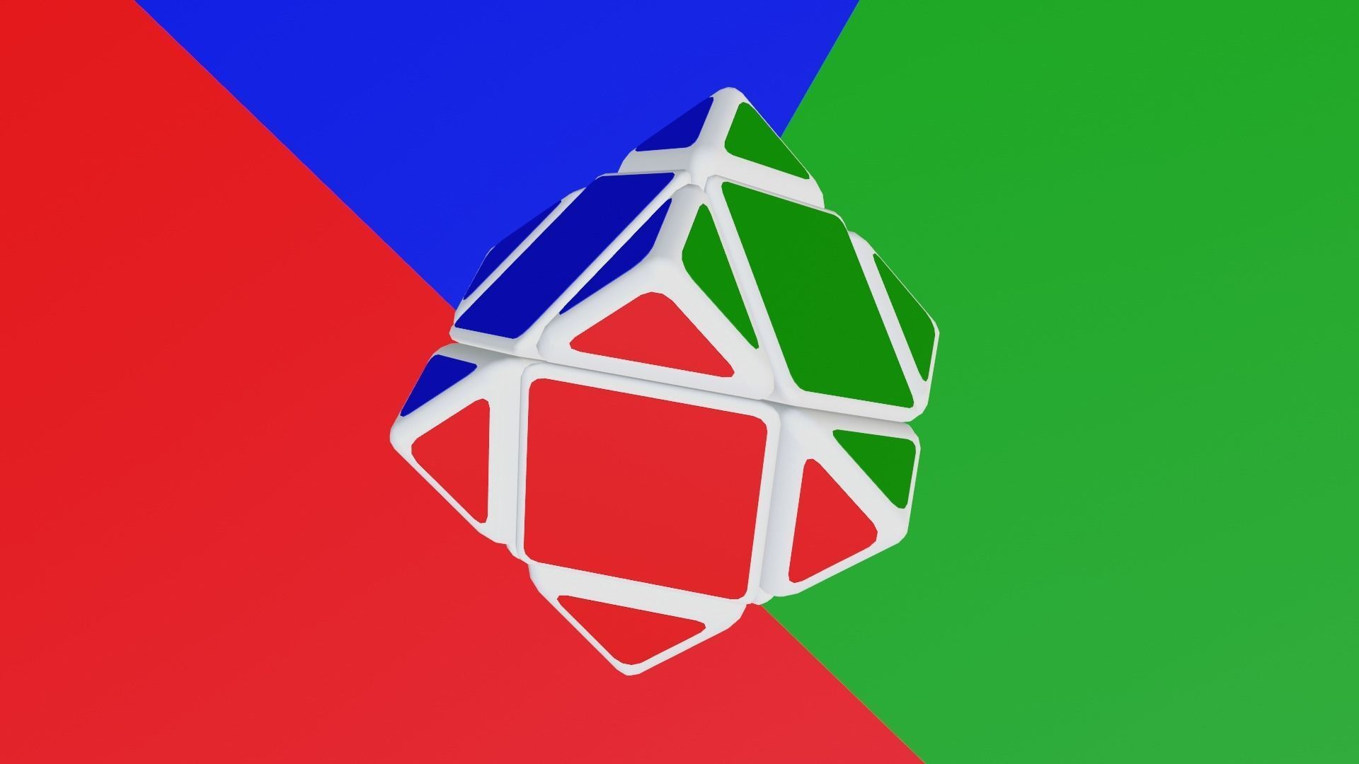 Stylized Skewb Puzzle - Low Poly Rotating Cube 3D Model Low-poly 3D model_7