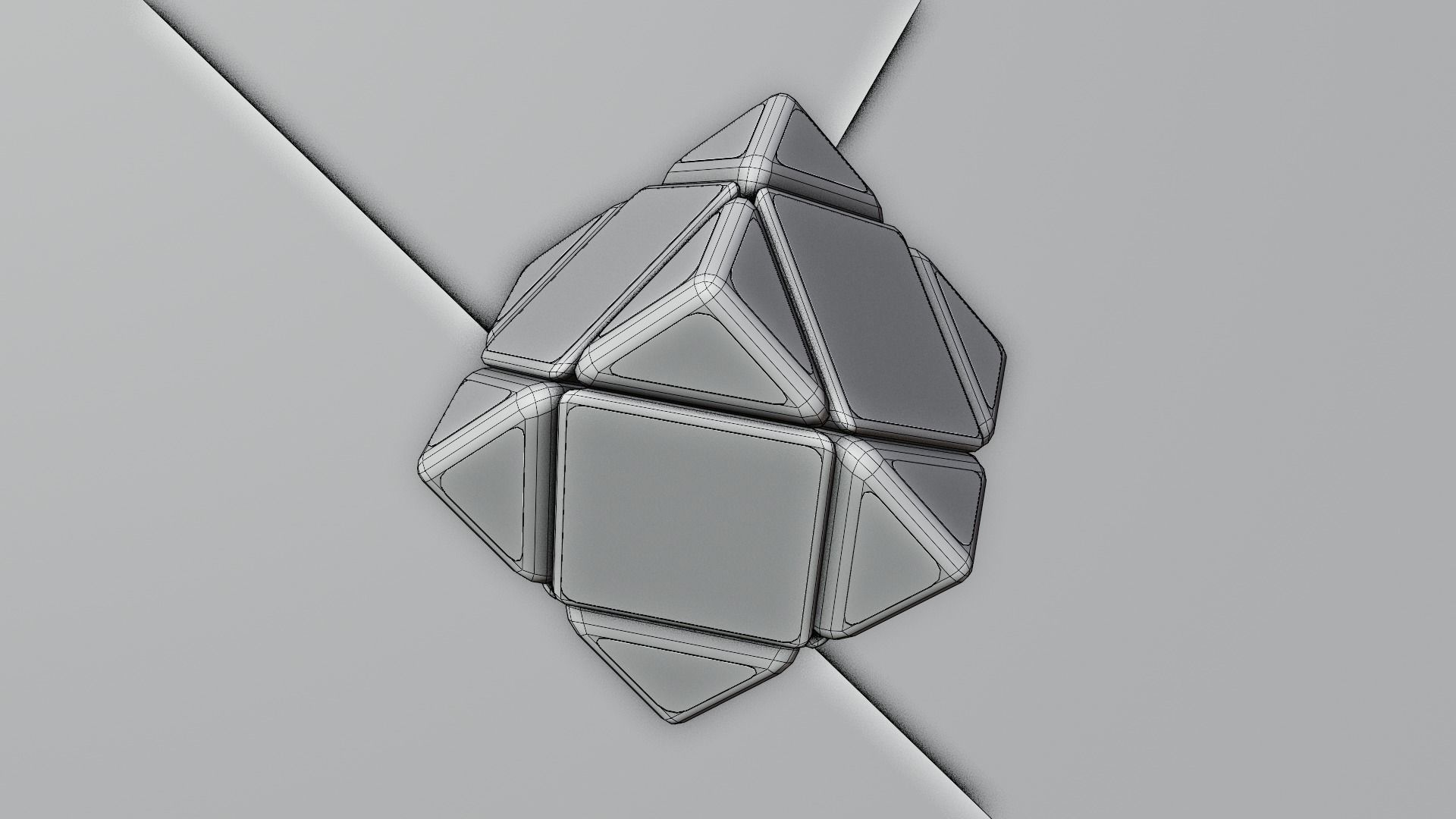 Stylized Skewb Puzzle - Low Poly Rotating Cube 3D Model Low-poly 3D model_6