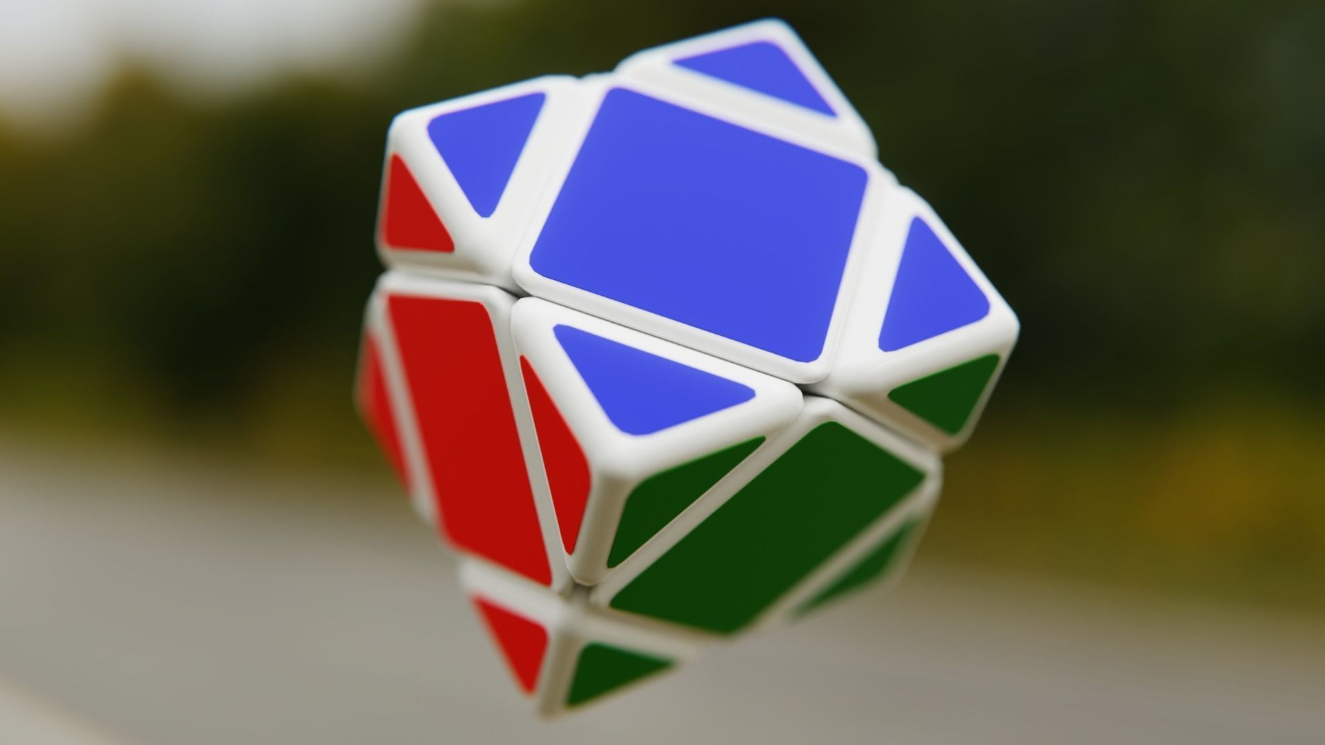 Stylized Skewb Puzzle - Low Poly Rotating Cube 3D Model Low-poly 3D model_3