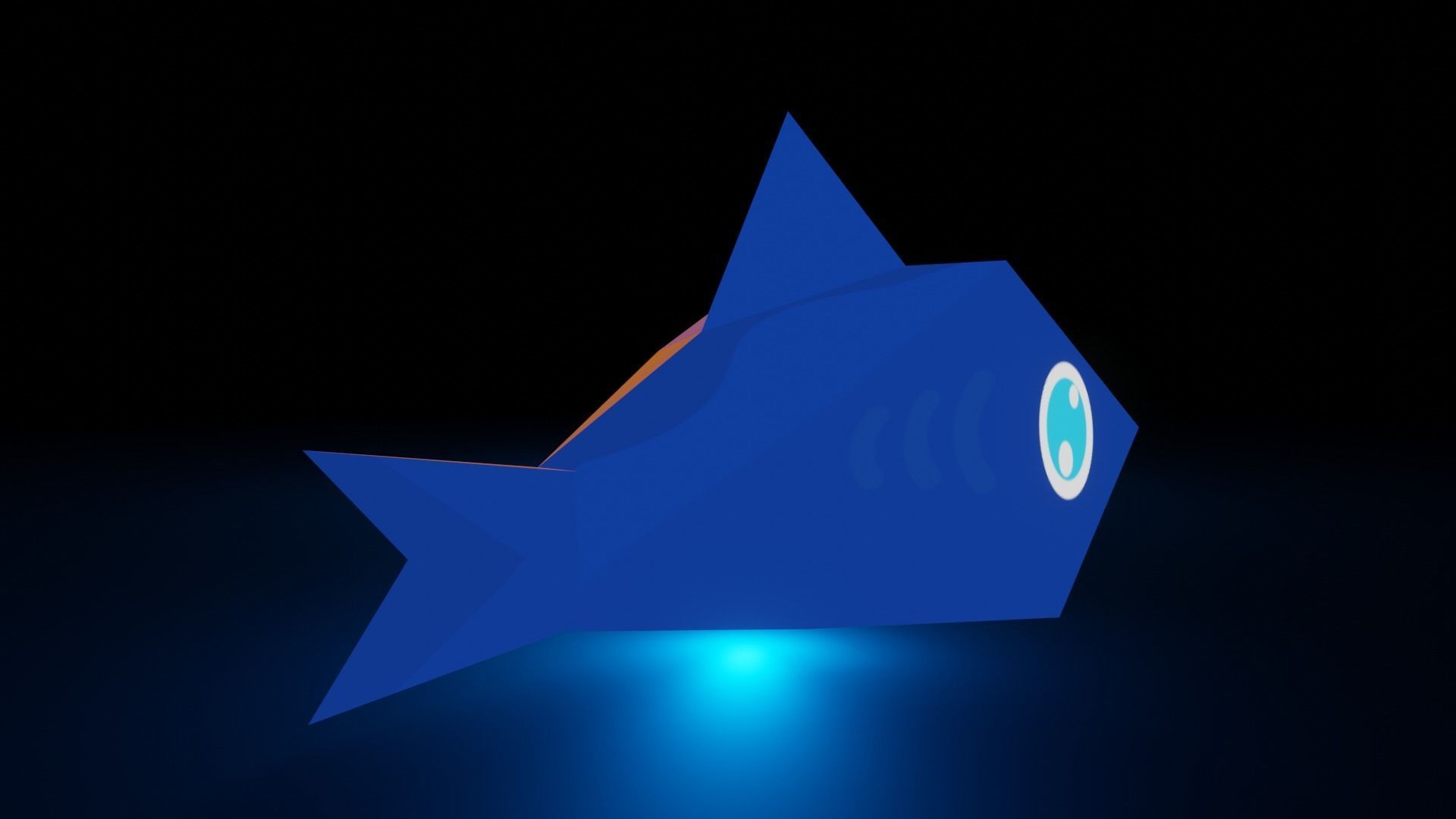 Sharky - The Shark  Low-poly 3D model_4