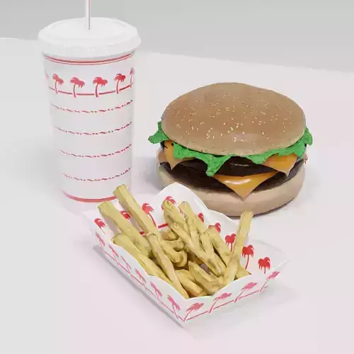 In-n-Out burger and fries 3D model