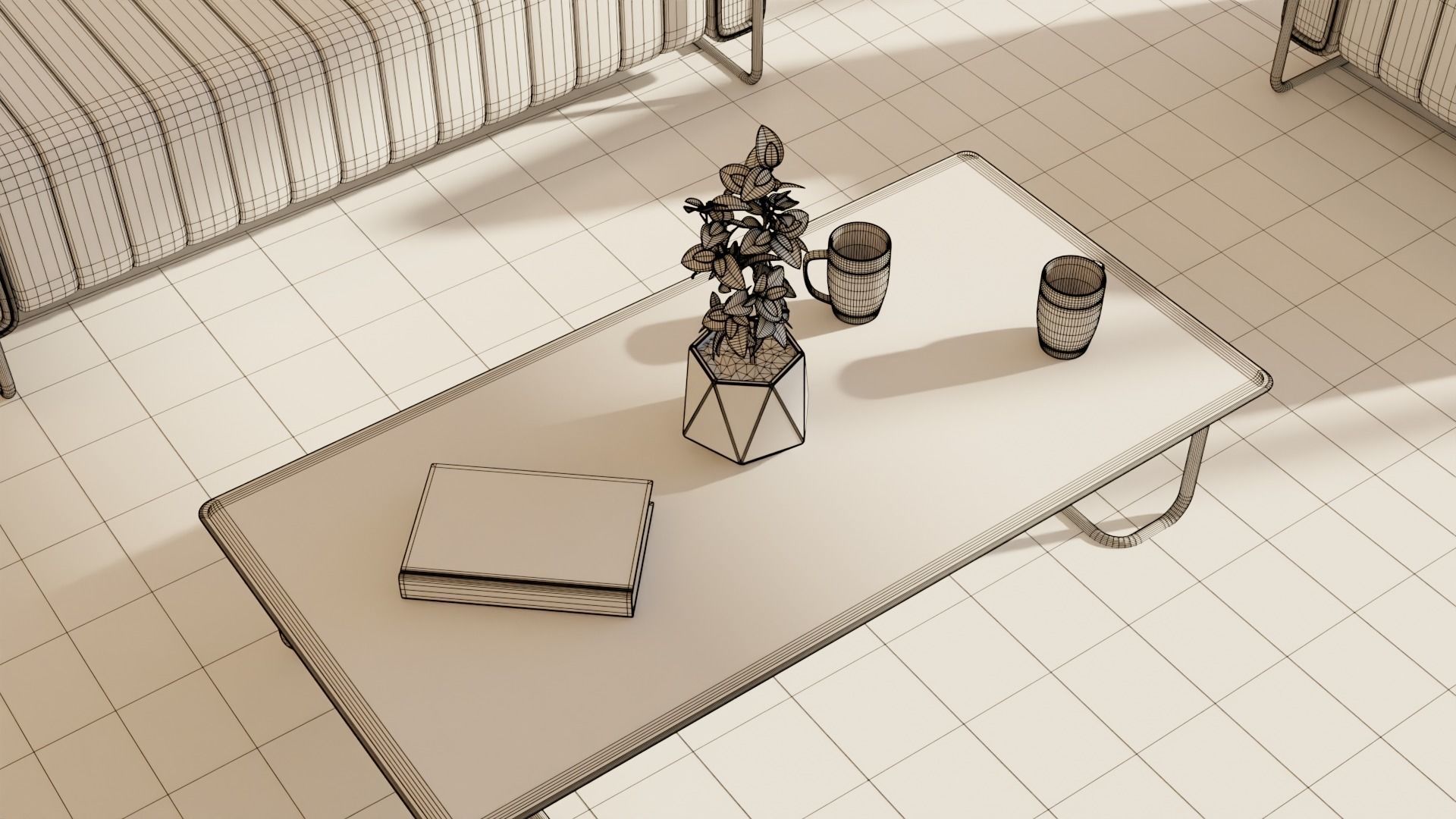 Living Room - 05 Low-poly 3D model_23