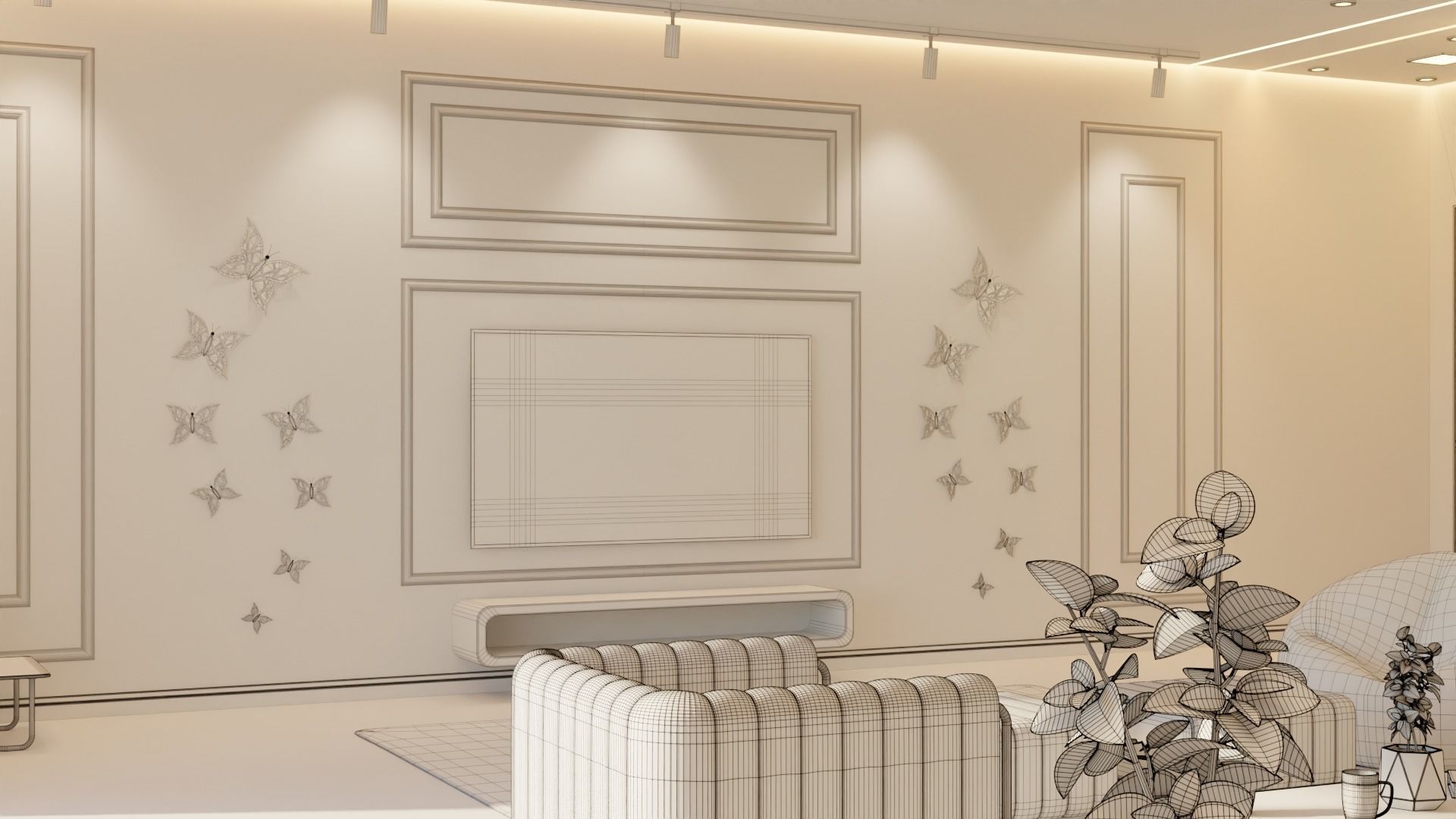 Living Room - 05 Low-poly 3D model_35