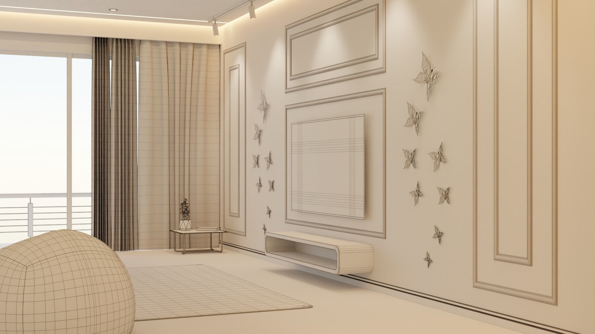 Living Room - 05 Low-poly 3D model_31