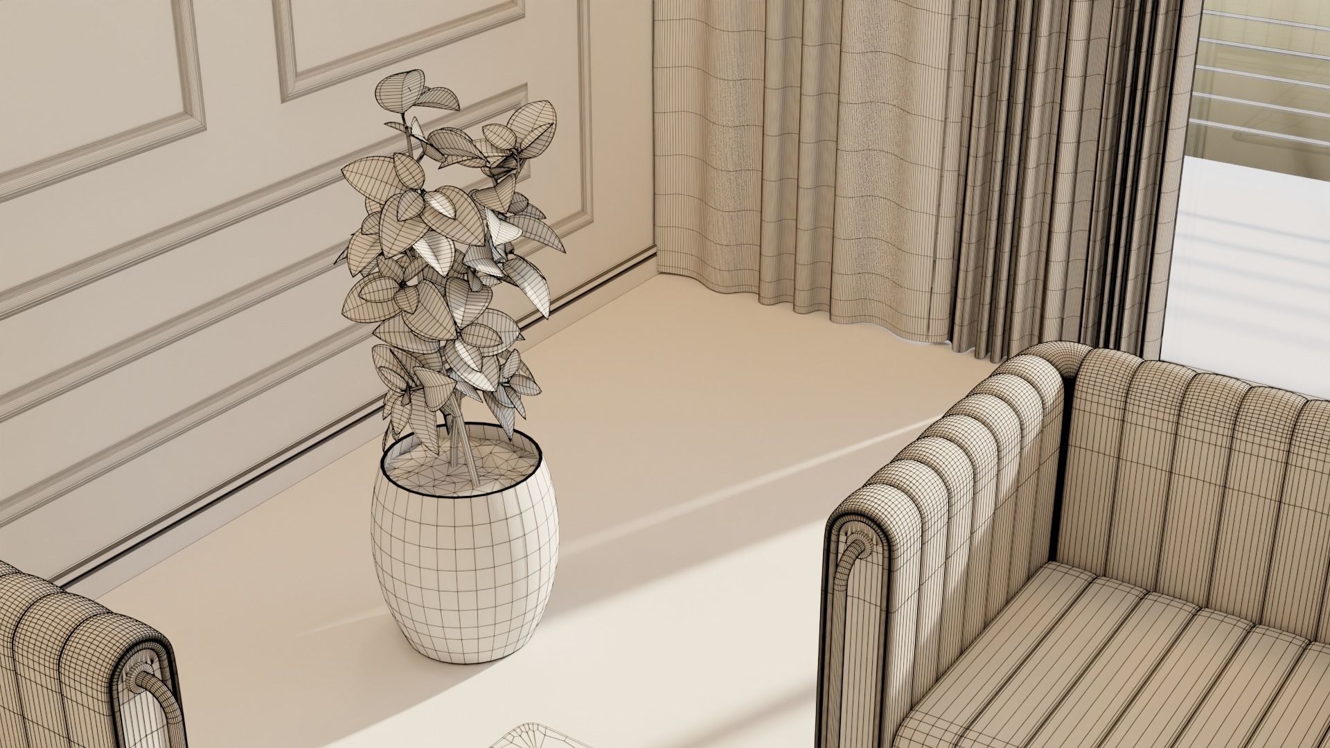 Living Room - 05 Low-poly 3D model_5