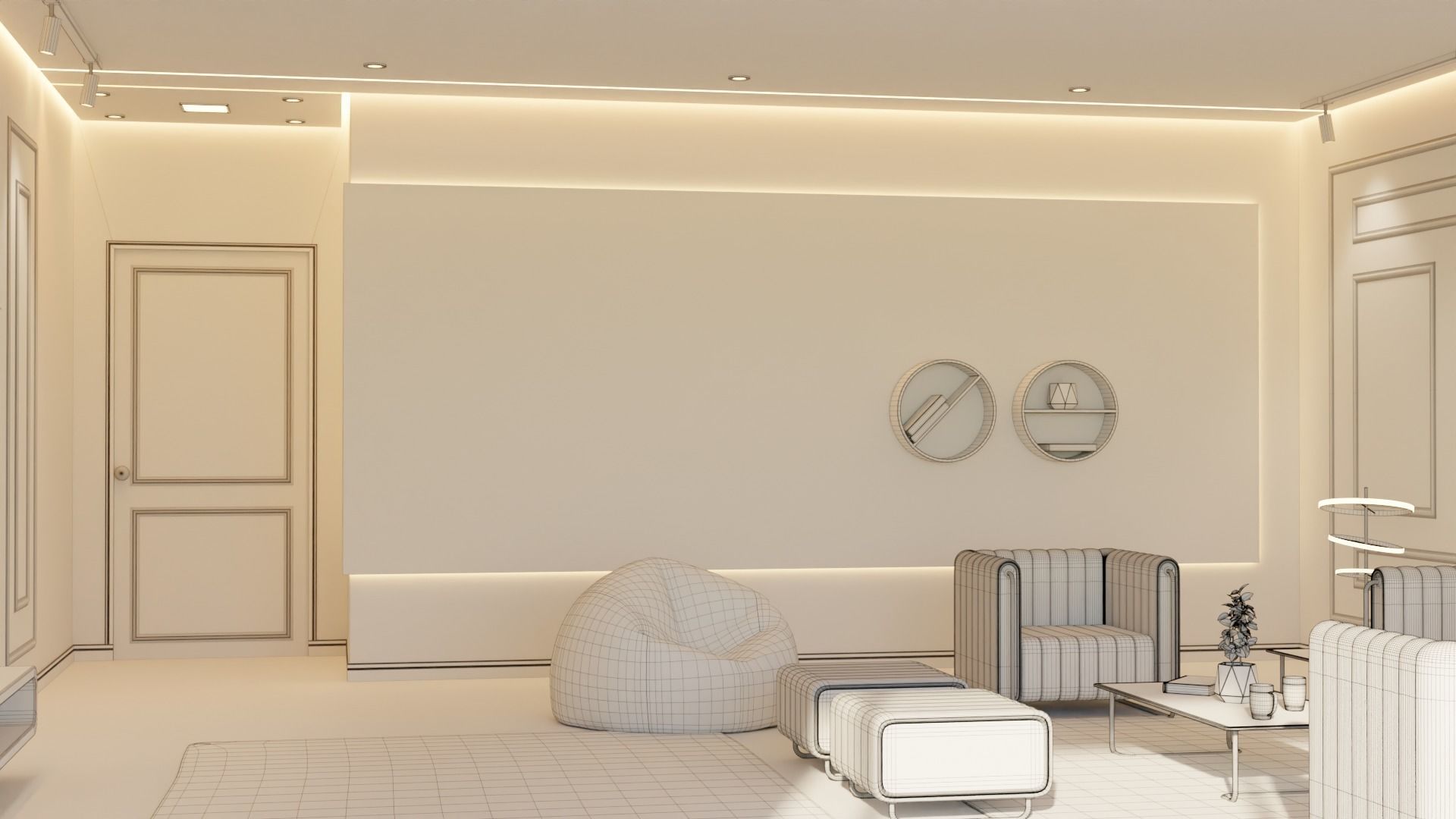 Living Room - 05 Low-poly 3D model_37