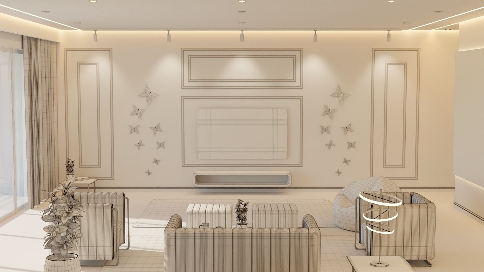 Living Room - 05 Low-poly 3D model_33