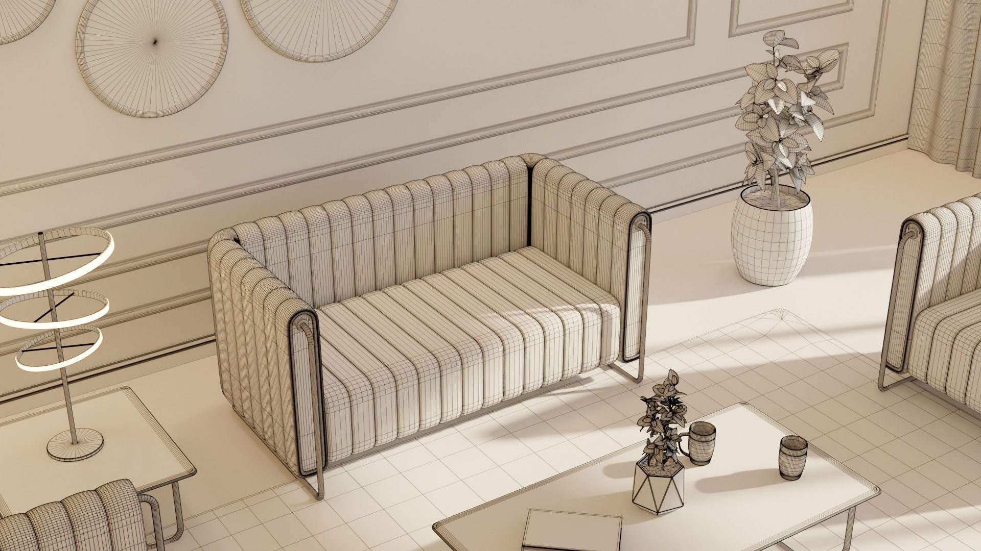 Living Room - 05 Low-poly 3D model_7