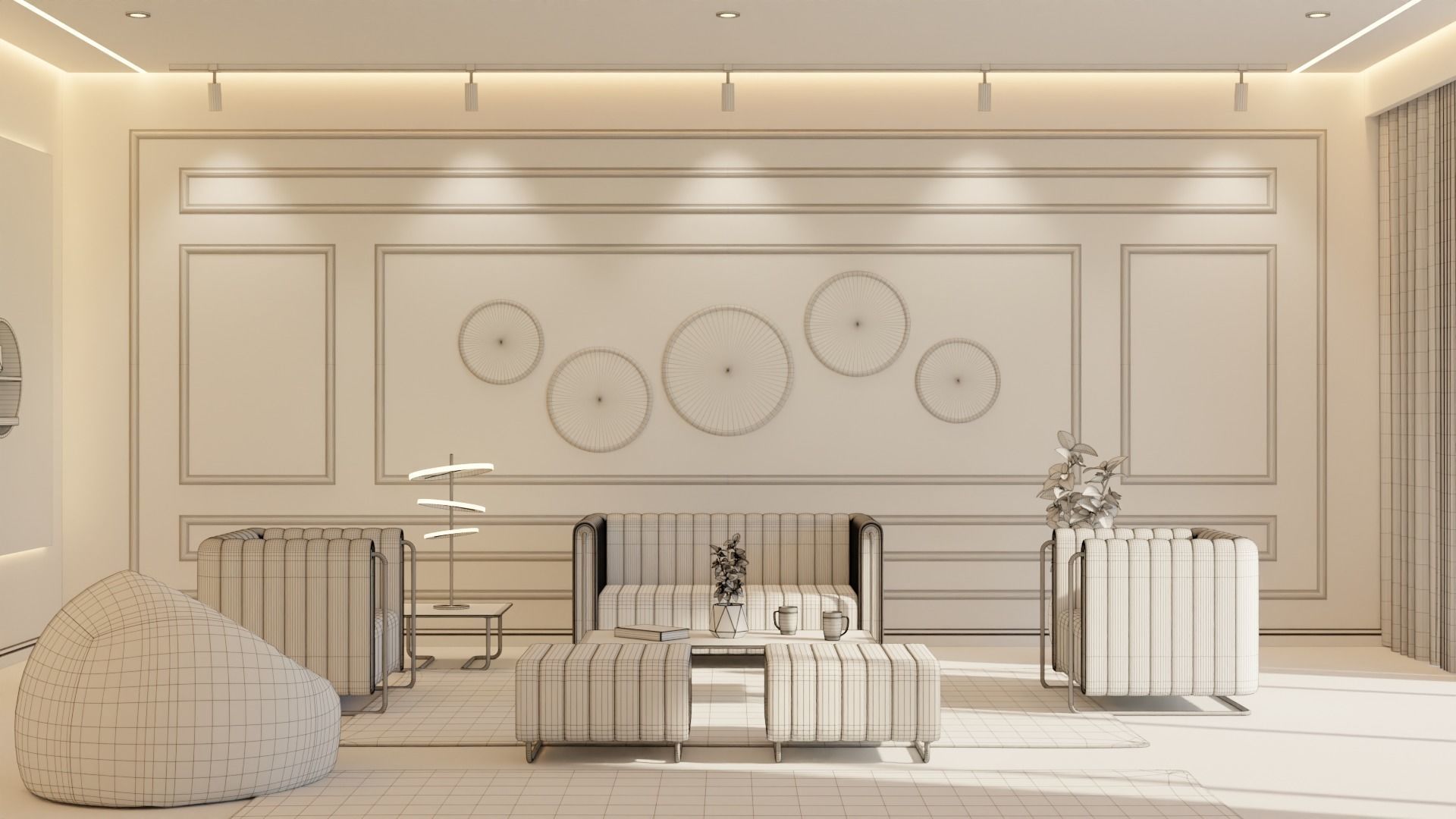 Living Room - 05 Low-poly 3D model_1