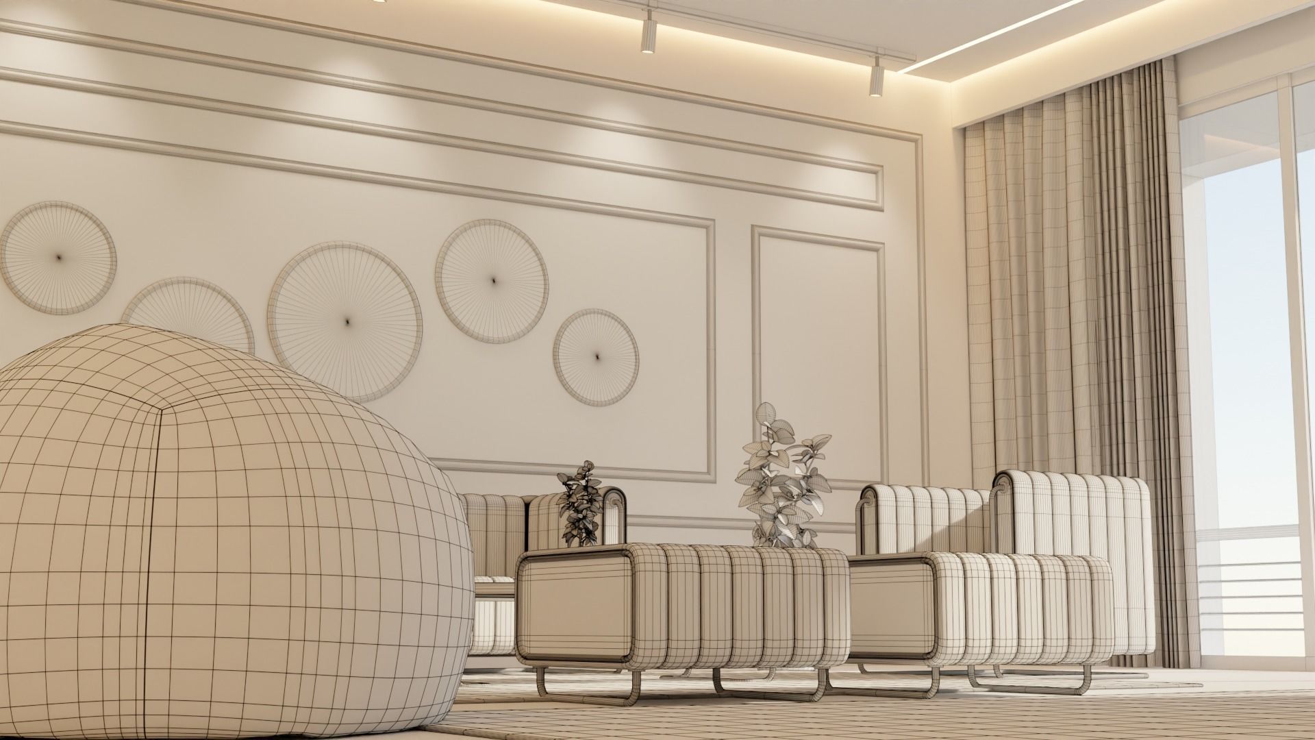 Living Room - 05 Low-poly 3D model_11