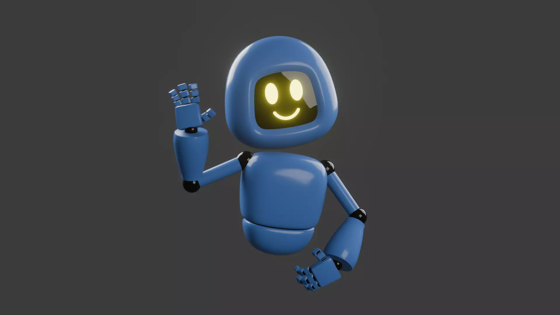Blue Robot 3D model_0