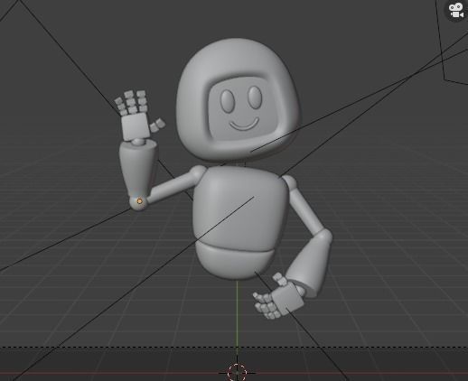 Blue Robot 3D model_3