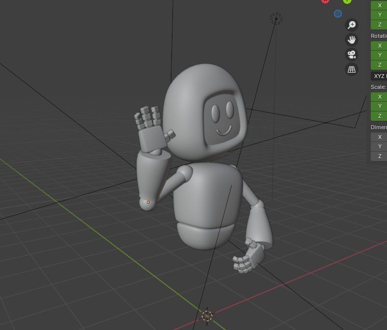 Blue Robot 3D model_2