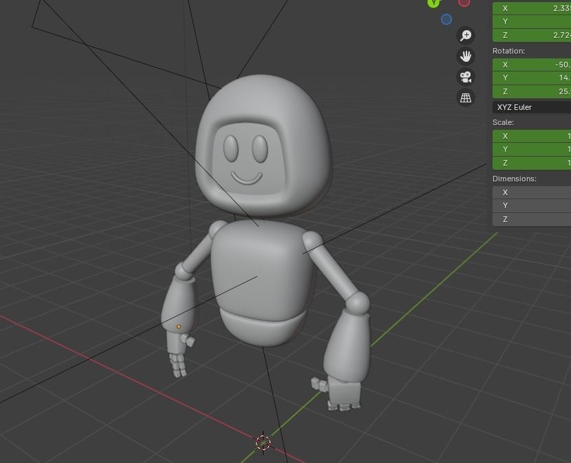 Blue Robot 3D model_4