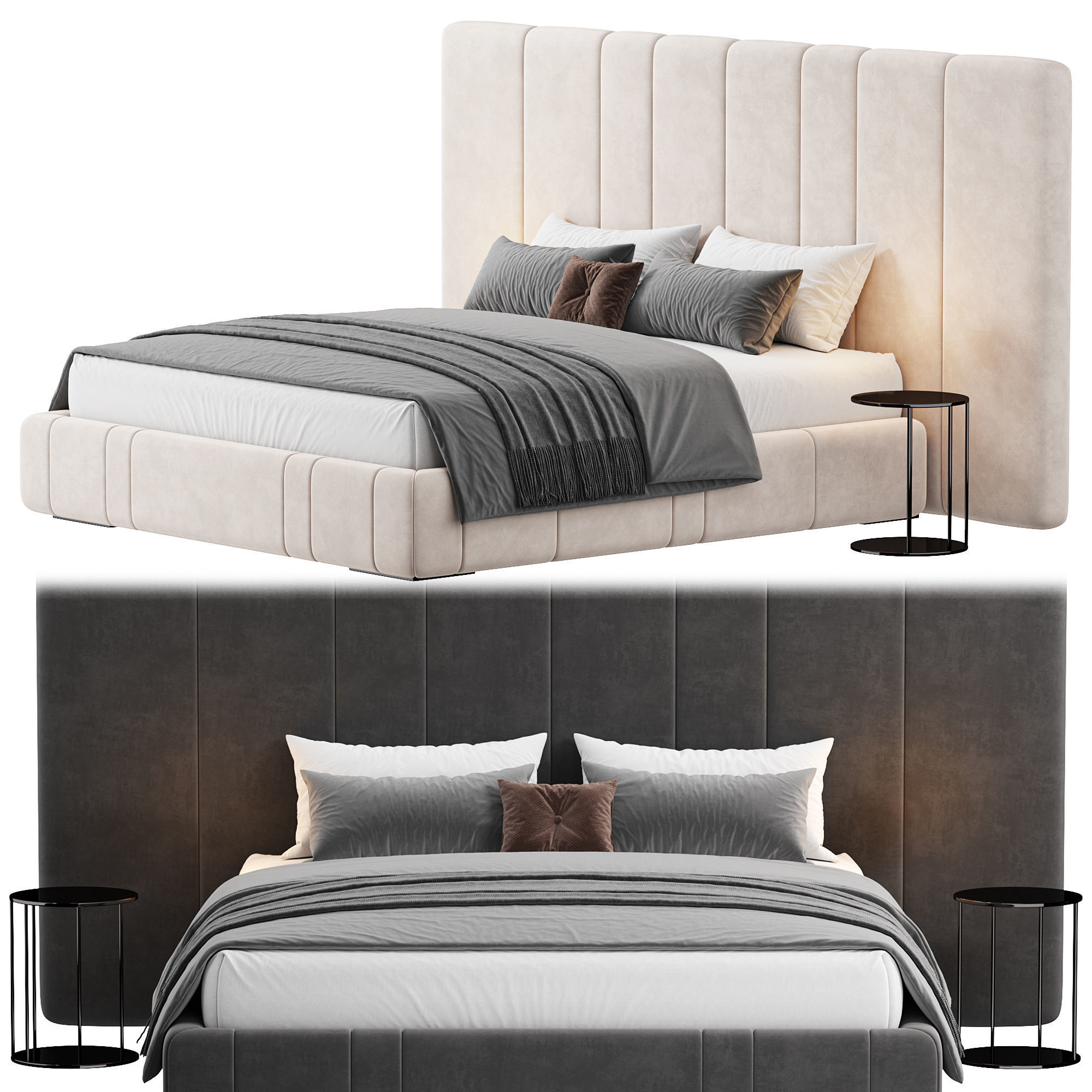 Cascata bed Low-poly 3D model_1