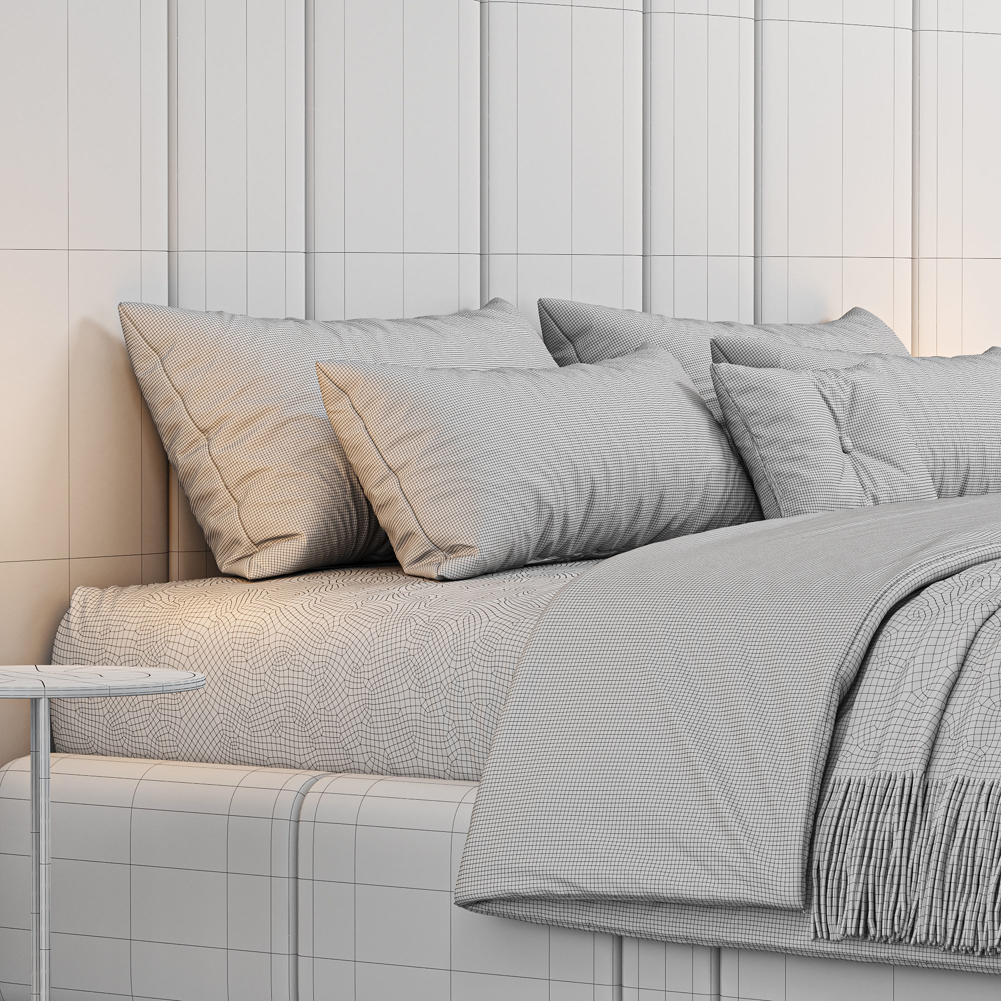 Cascata bed Low-poly 3D model_6