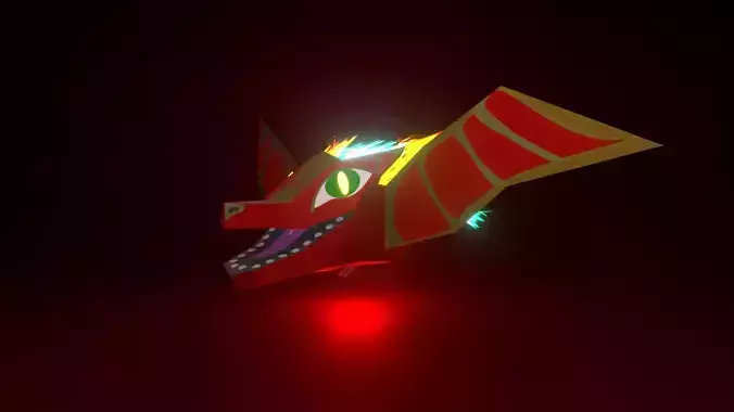Fire Dragon - Majestic Dragon Low-Poly 3D  Model