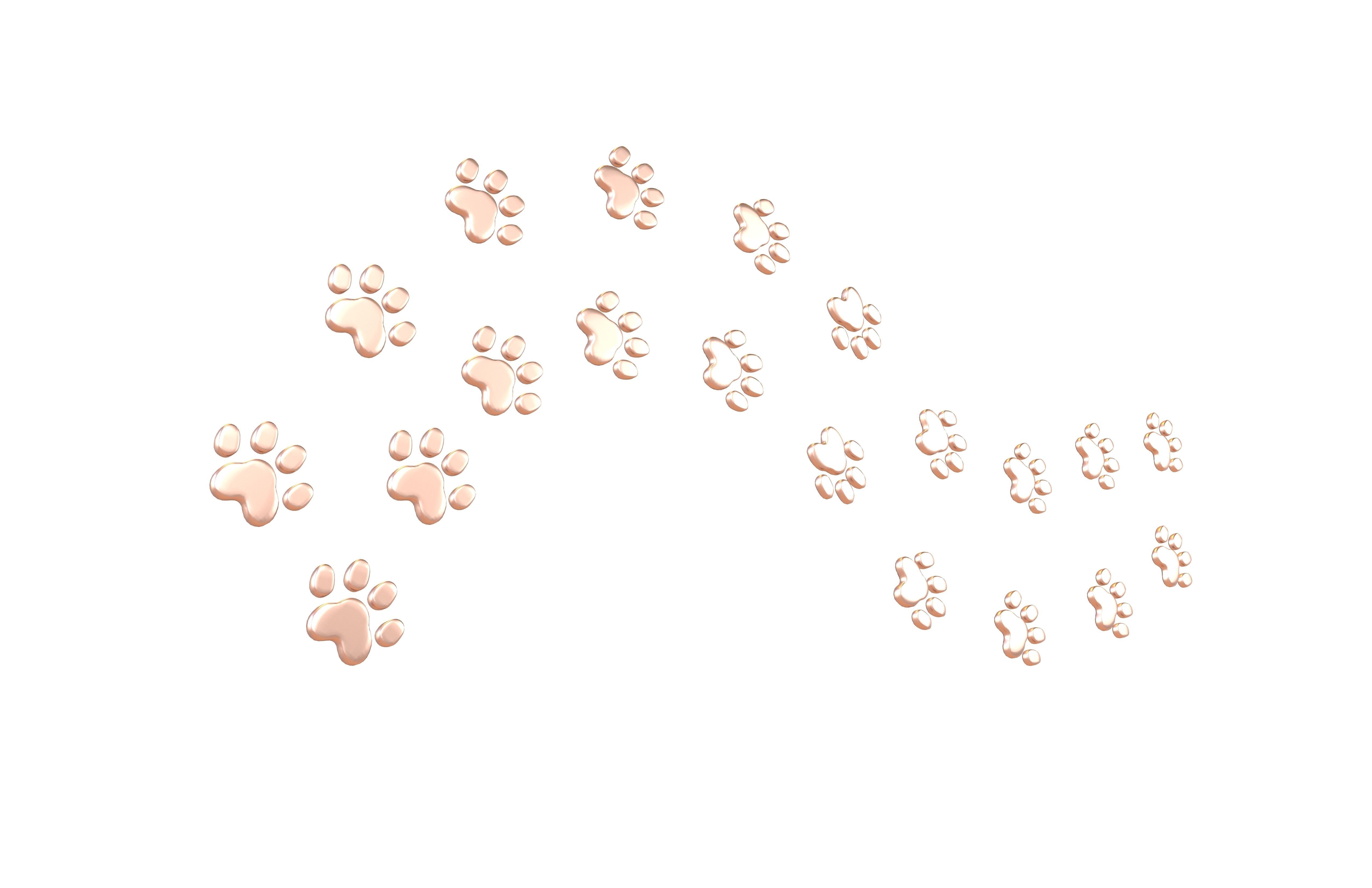 Dog Paw Print Path v1 005 Low-poly 3D model_1