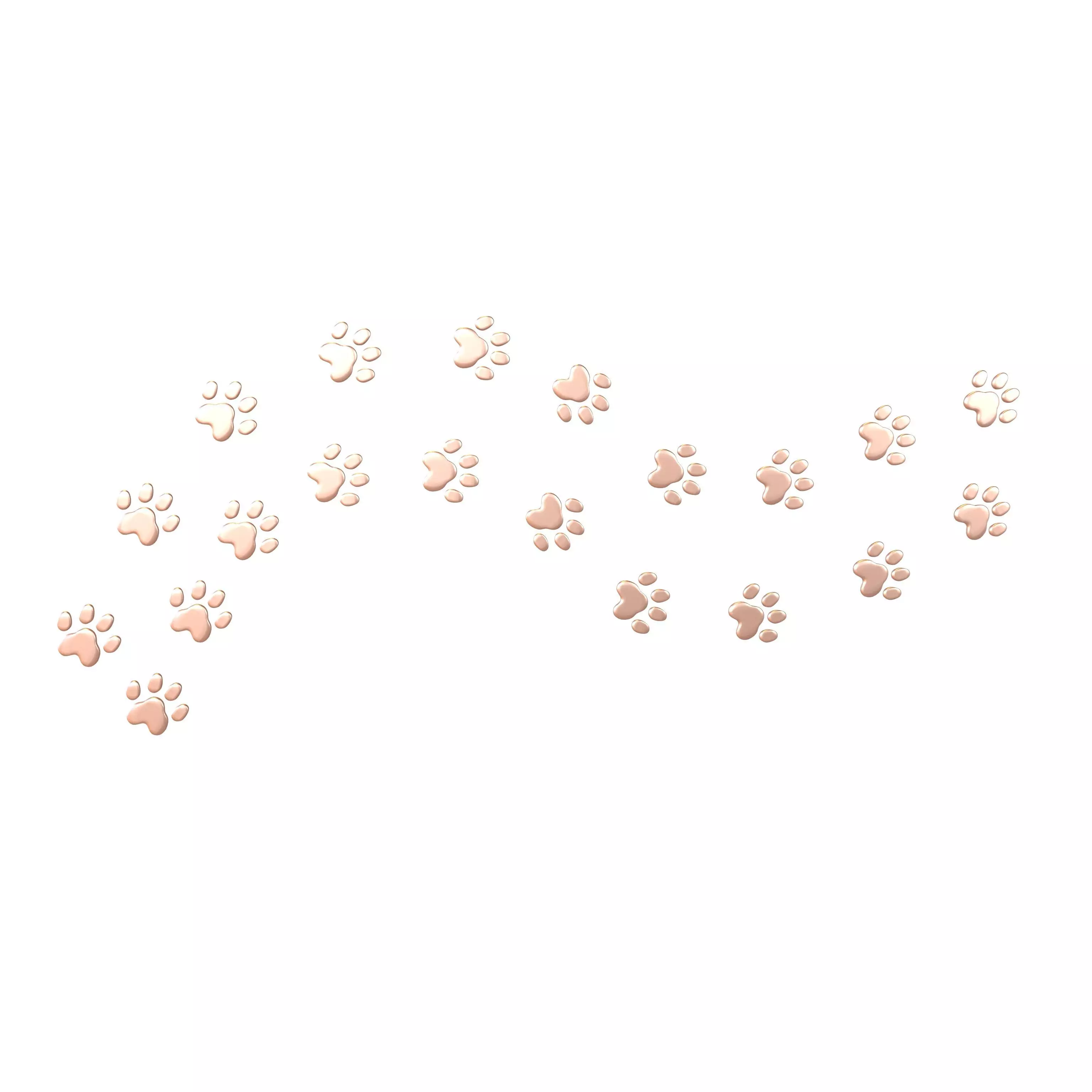 Dog Paw Print Path v1 005 Low-poly 3D model_0