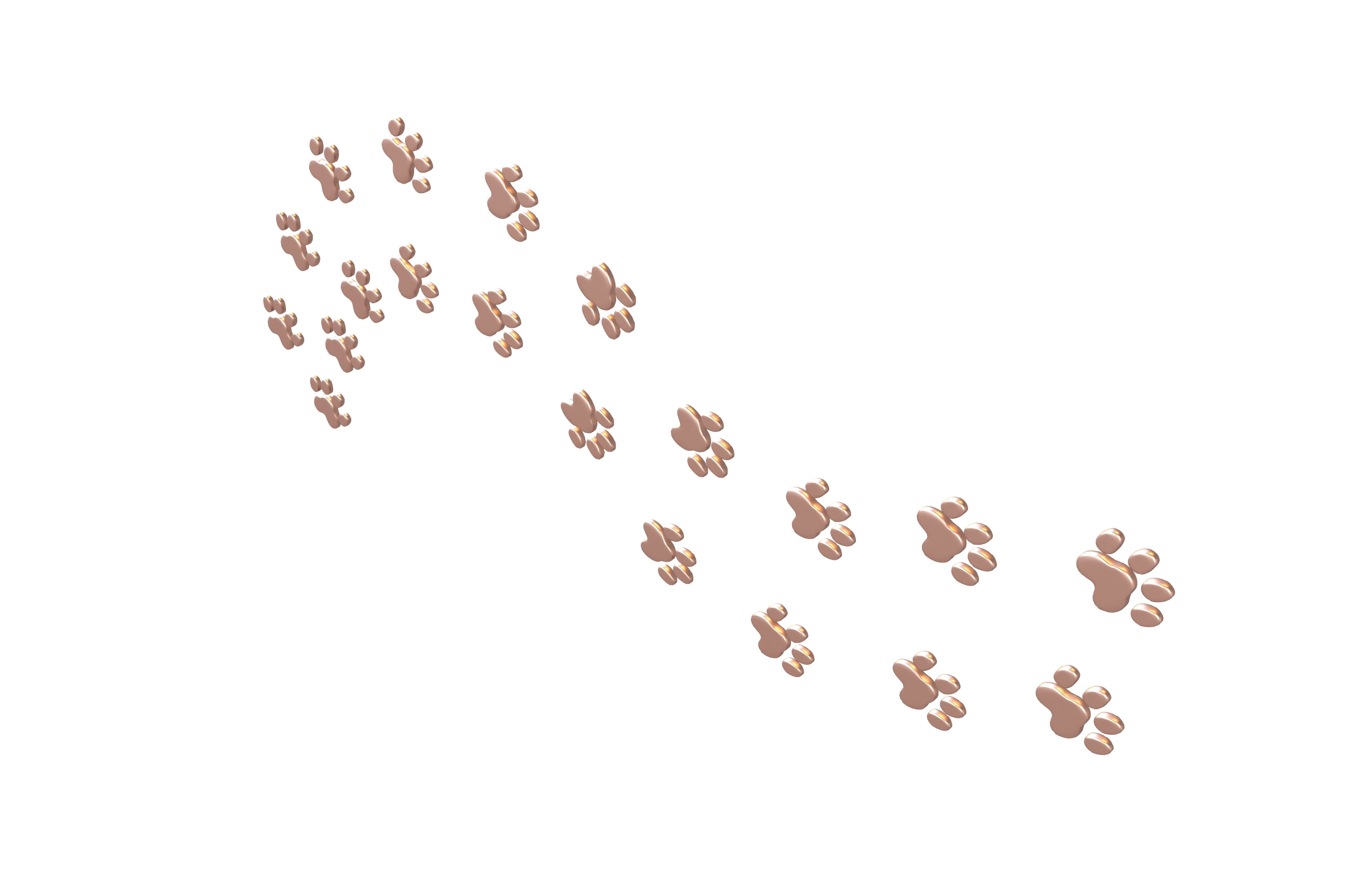 Dog Paw Print Path v1 005 Low-poly 3D model_3