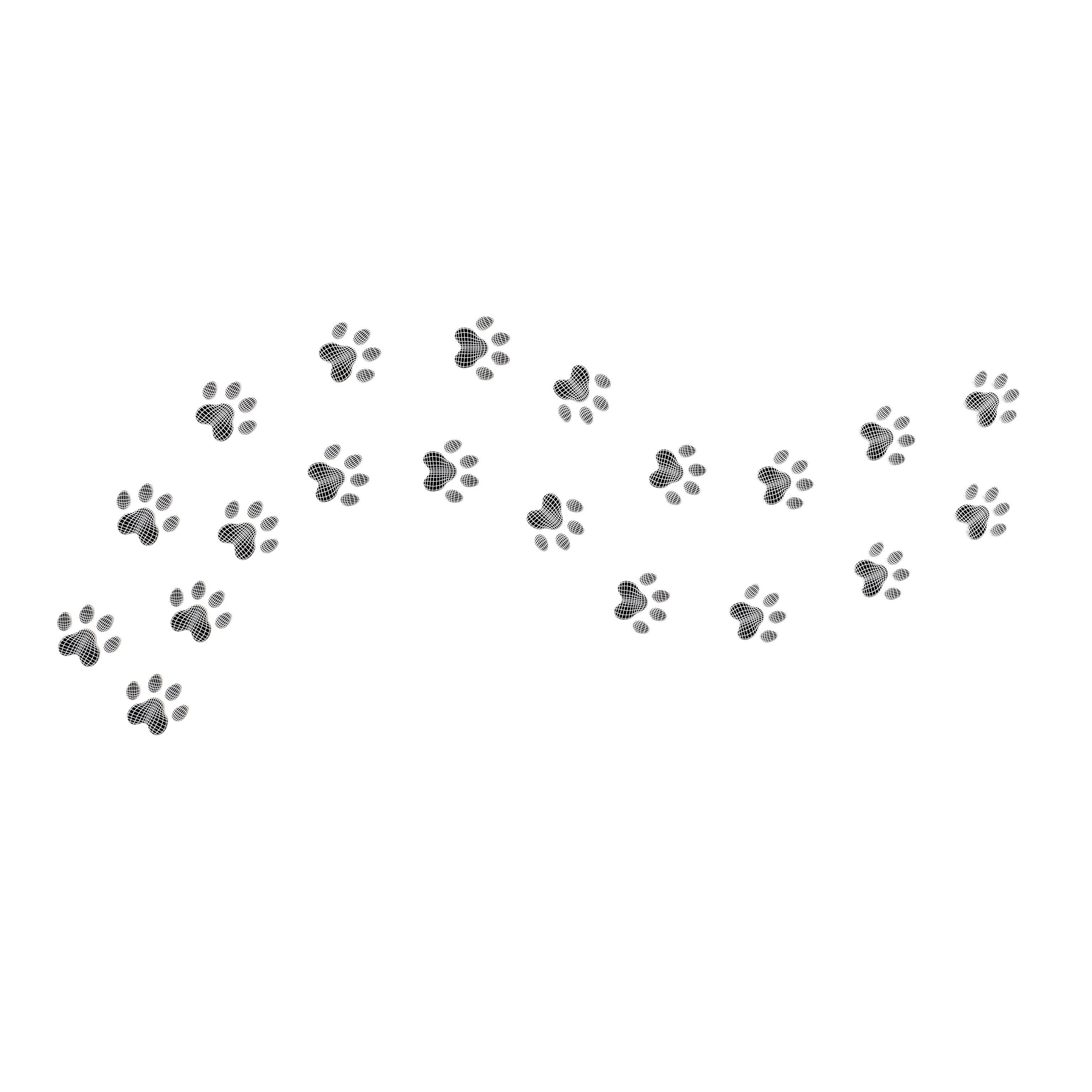 Dog Paw Print Path v1 005 Low-poly 3D model_4