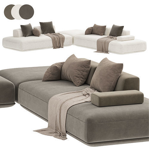 Yoko Sofa Low-poly 3D model 2
