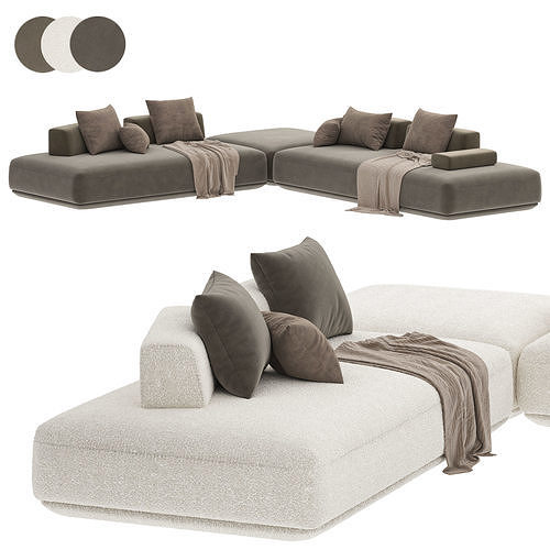 Yoko Sofa Low-poly 3D model 3