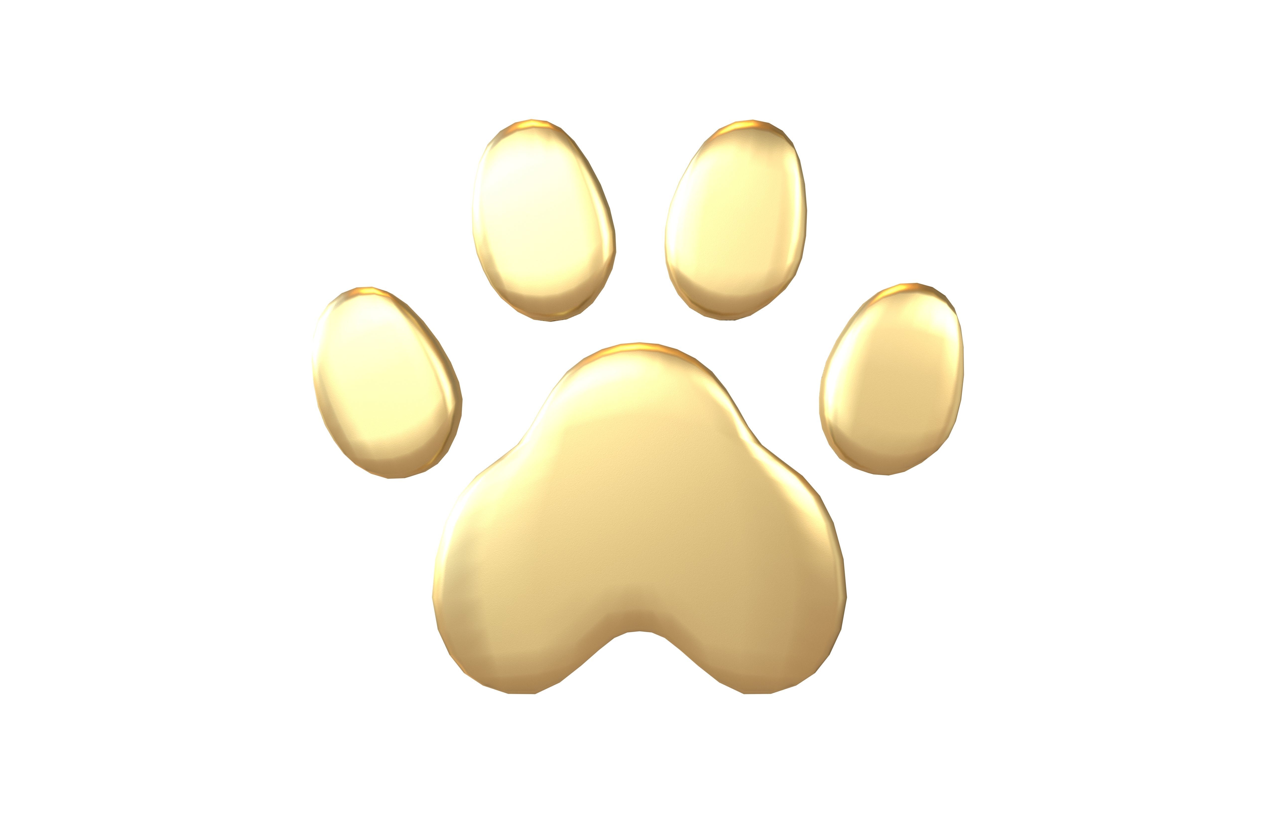 Dog Paw Print v1 003 Low-poly 3D model_2