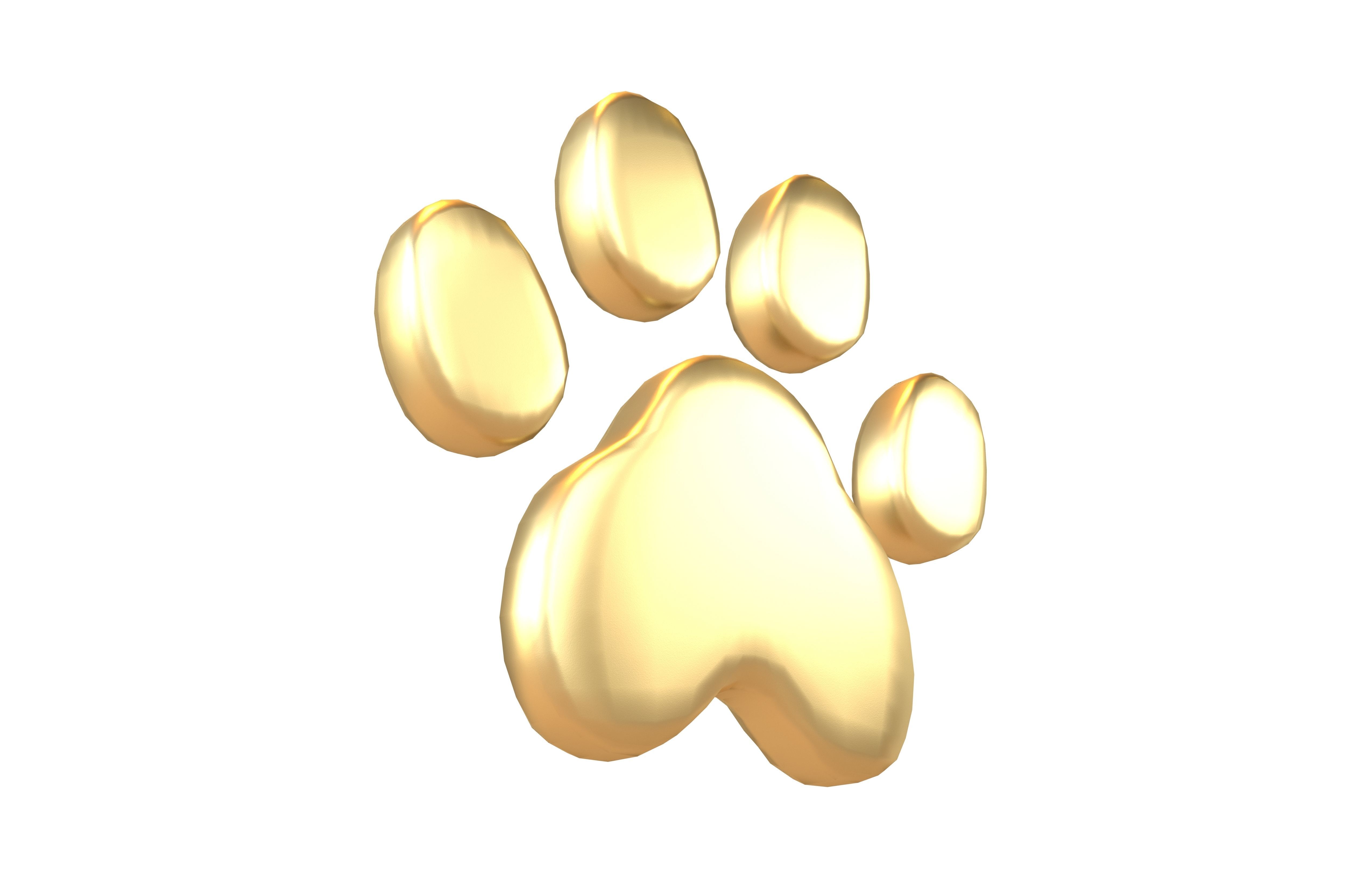 Dog Paw Print v1 003 Low-poly 3D model_1