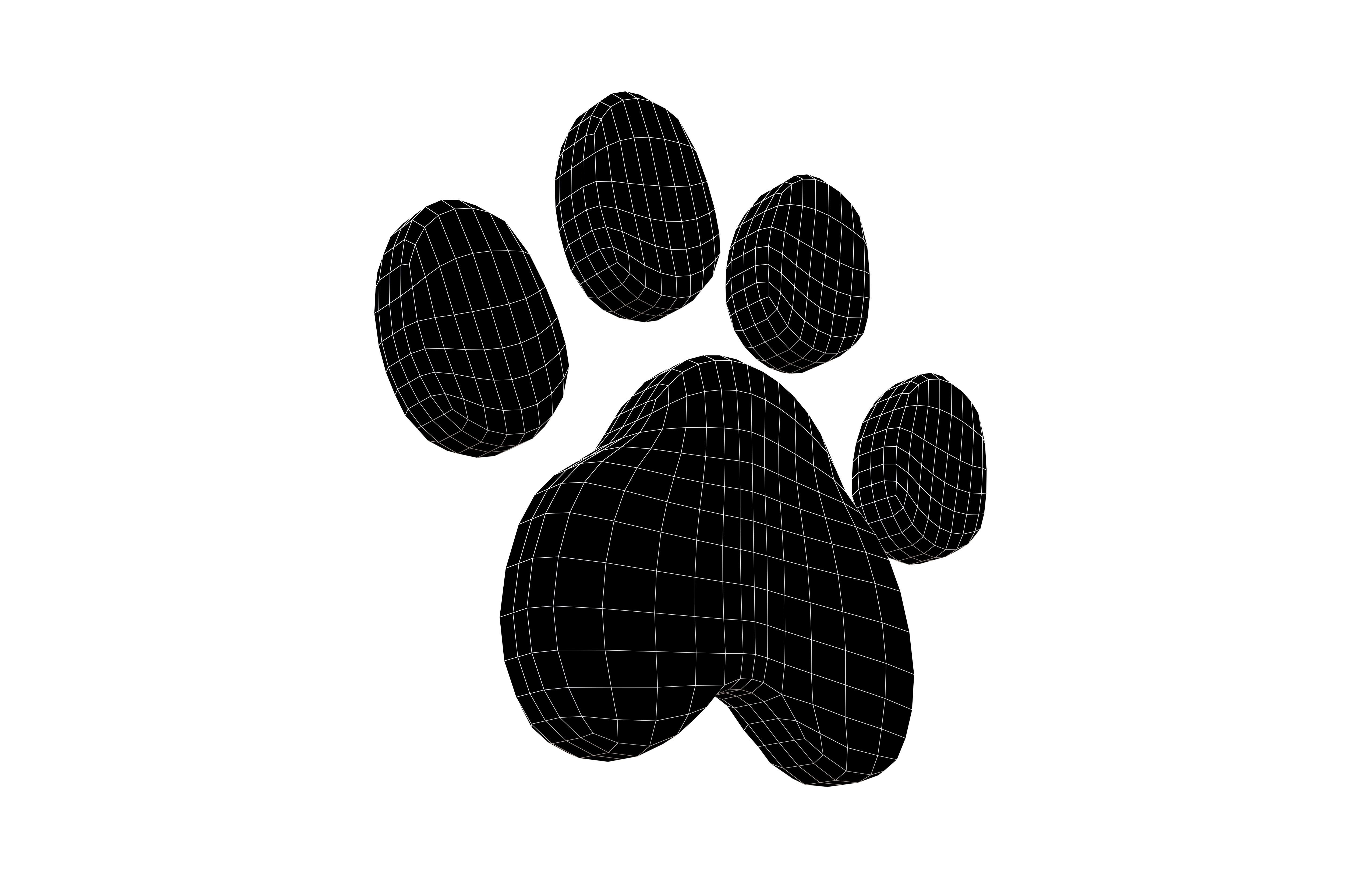 Dog Paw Print v1 003 Low-poly 3D model_5