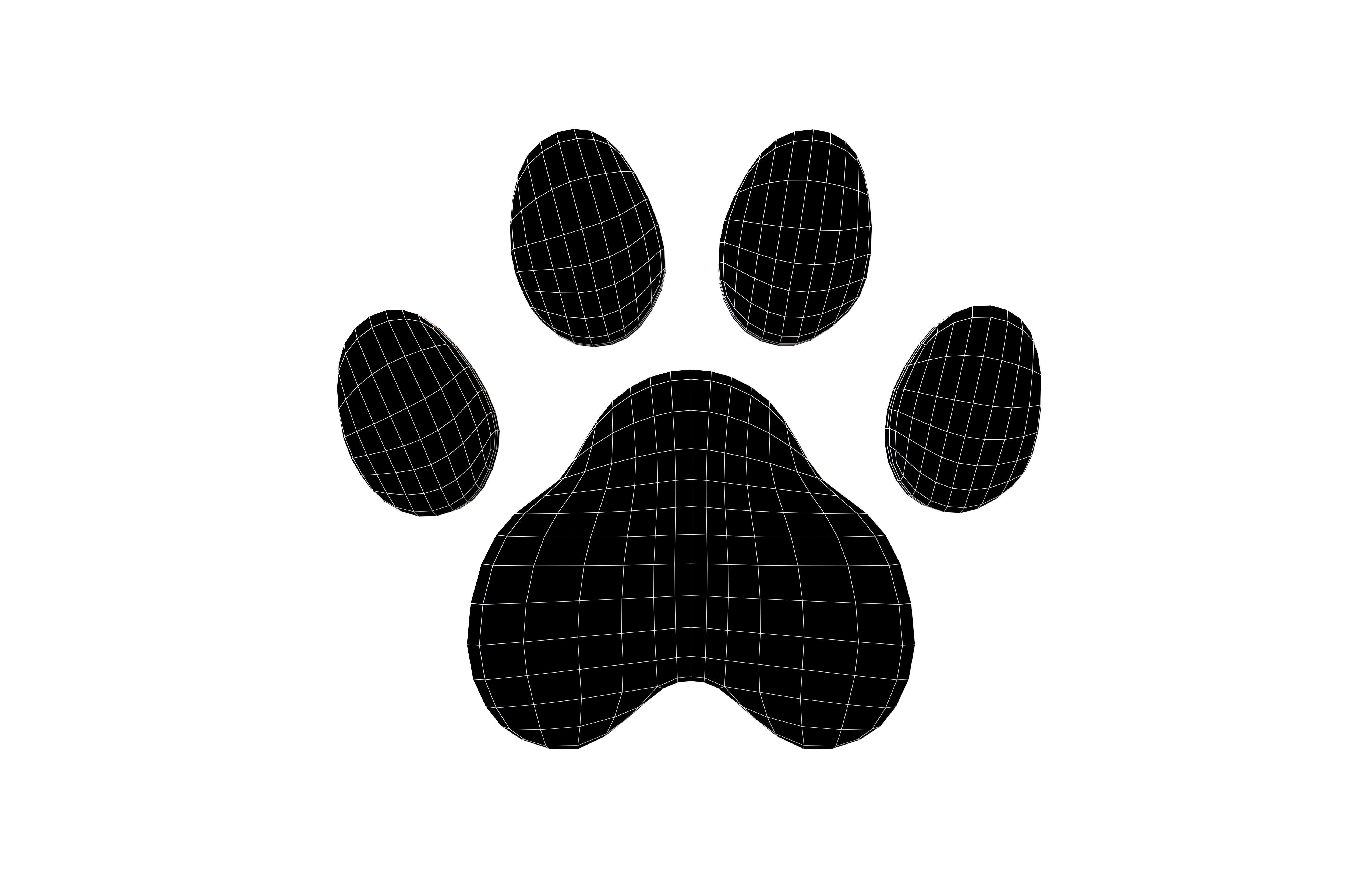 Dog Paw Print v1 003 Low-poly 3D model_7